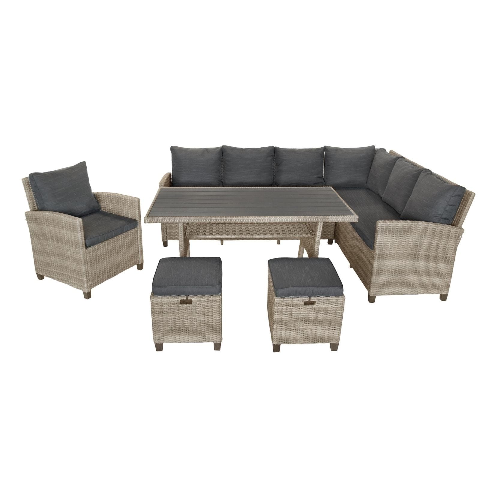 bellavista - Home&Garden Gartenlounge-Set »Prato« 6-tlg. Grau Polyrattan