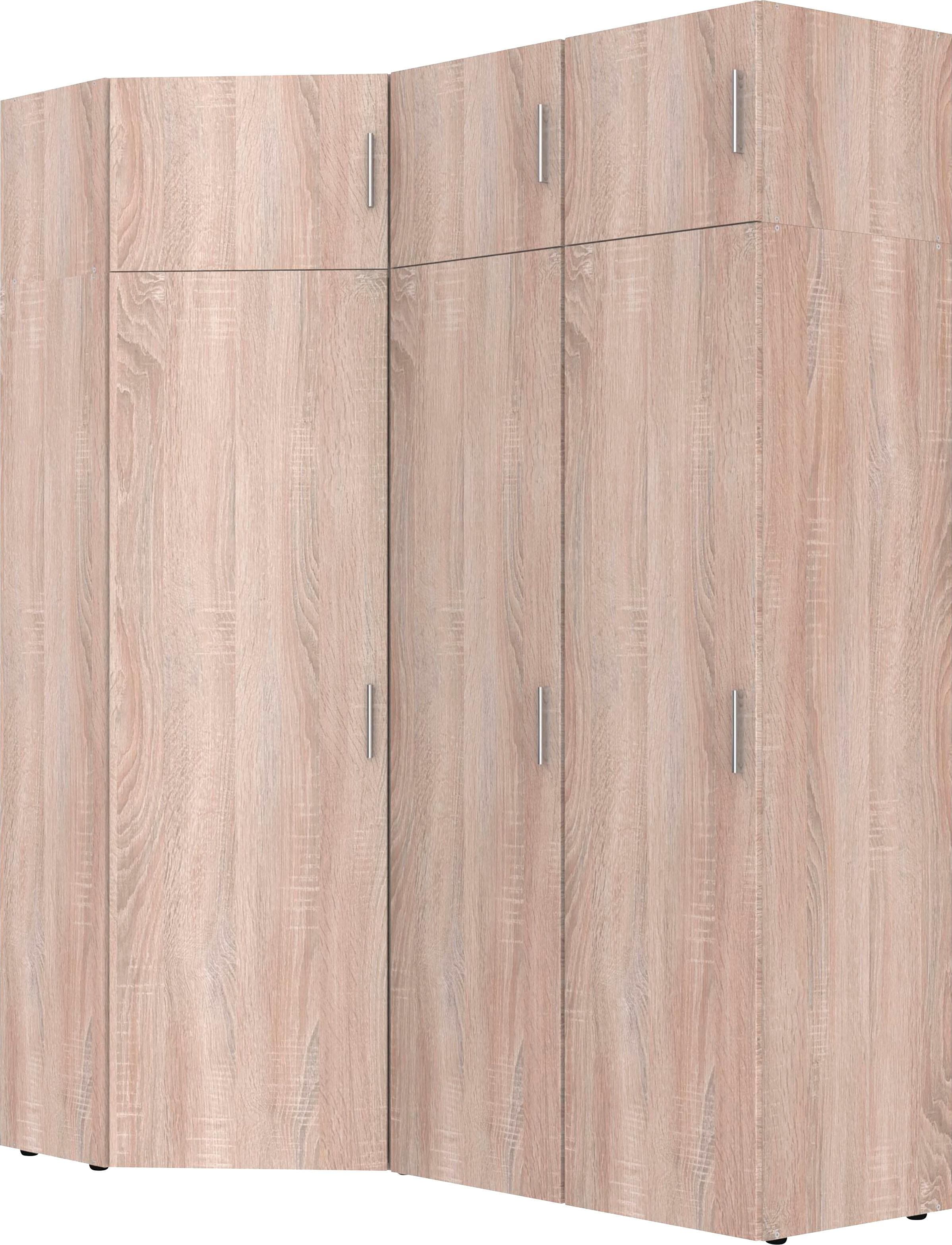 Praktisches Schranksystem - Ecklösung mit Aufsatzmodulen