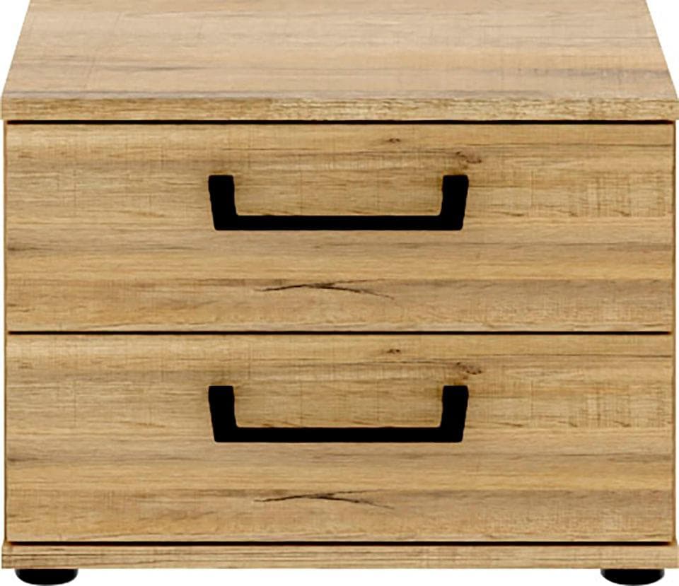 FORTE Nachtkommode 2 Schübe Eiche Dekor Beige FSC®-zertifiziert