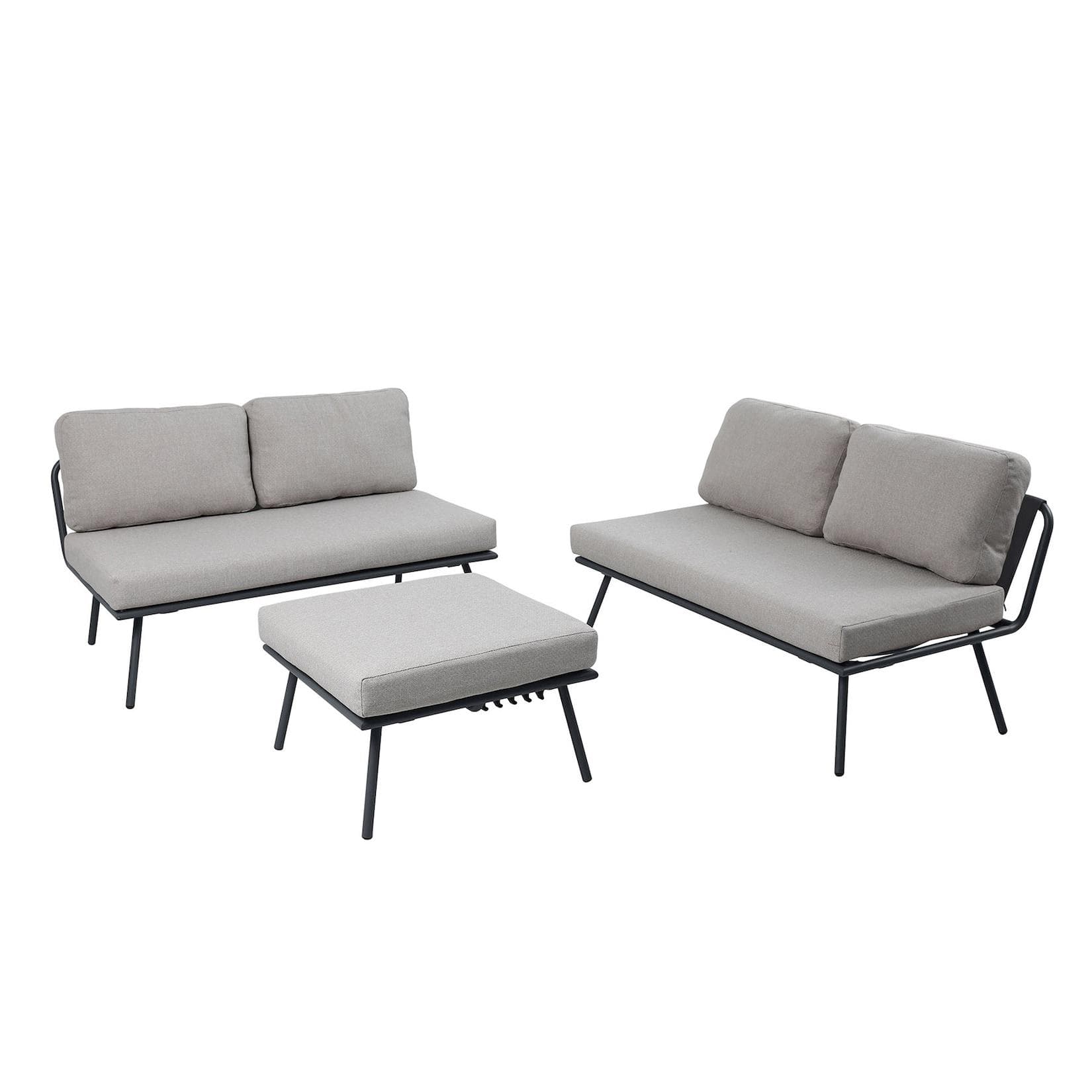 riess-ambiente Gartenlounge-Set MOBILE MODULAR Anthrazit/Grau Outdoor-Sitzgruppe