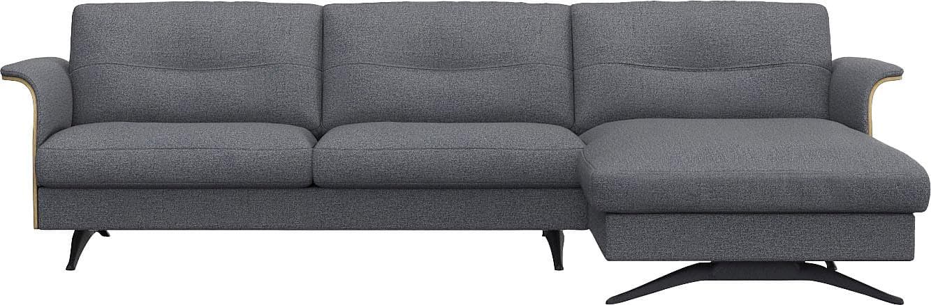Ecksofa Flexlux Glow Navy Blue Federkern-Polsterung