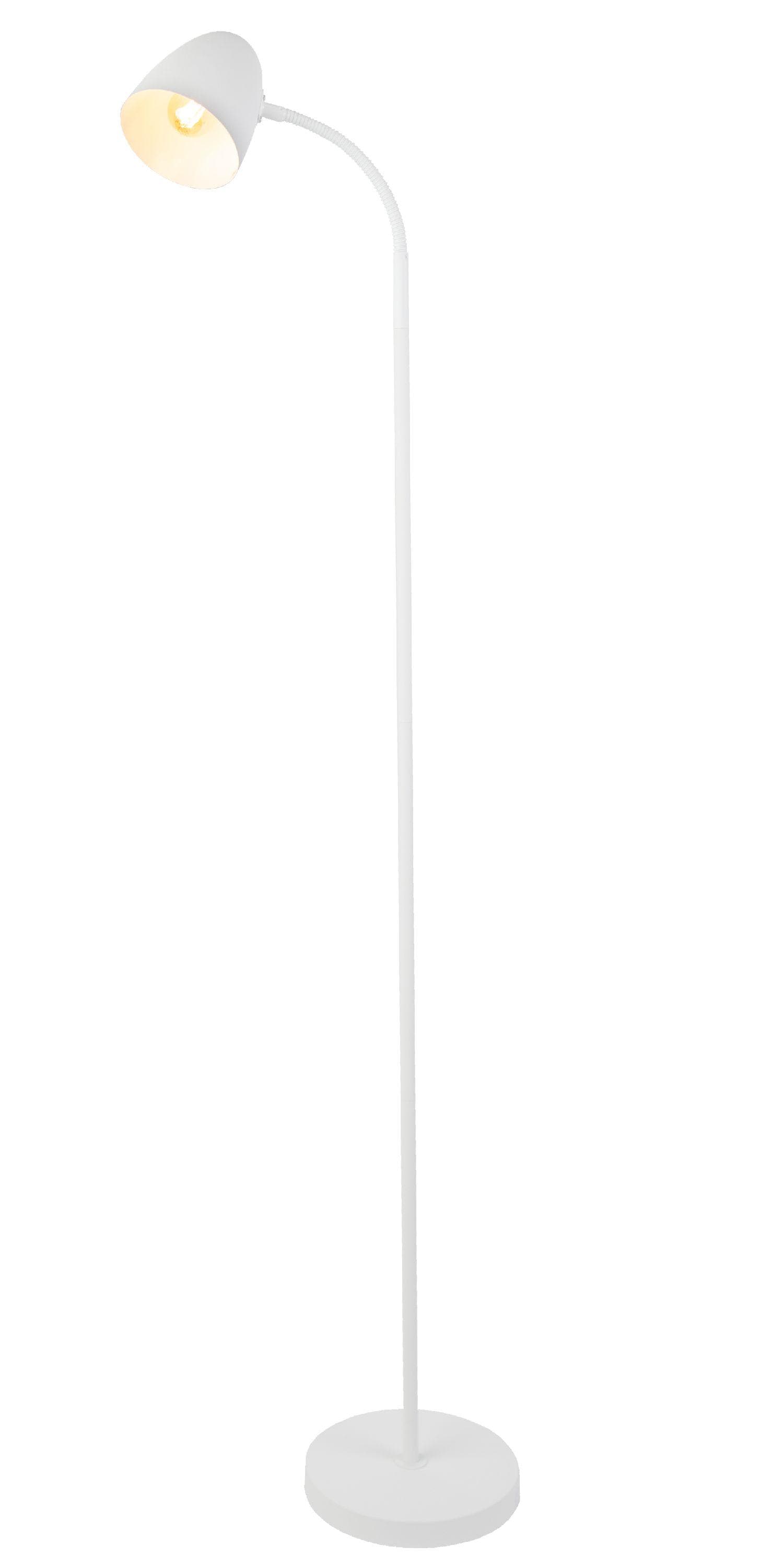 NOWA Stehlampe Weiß Metall Wohnzimmerleuchte Standleuchte Spot Beweglich