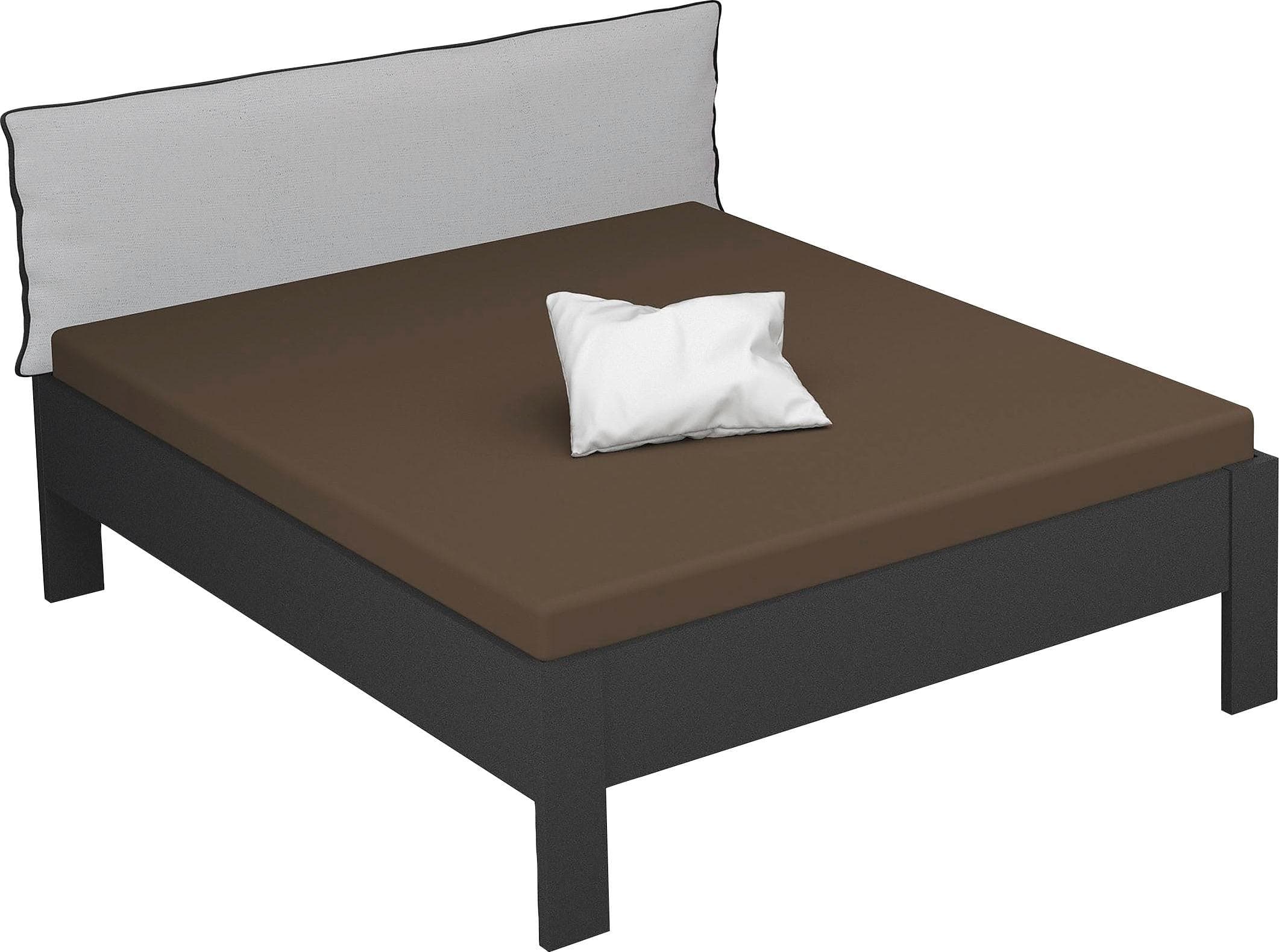 Webstoff-Futonbett mit Keder-Kopfteil