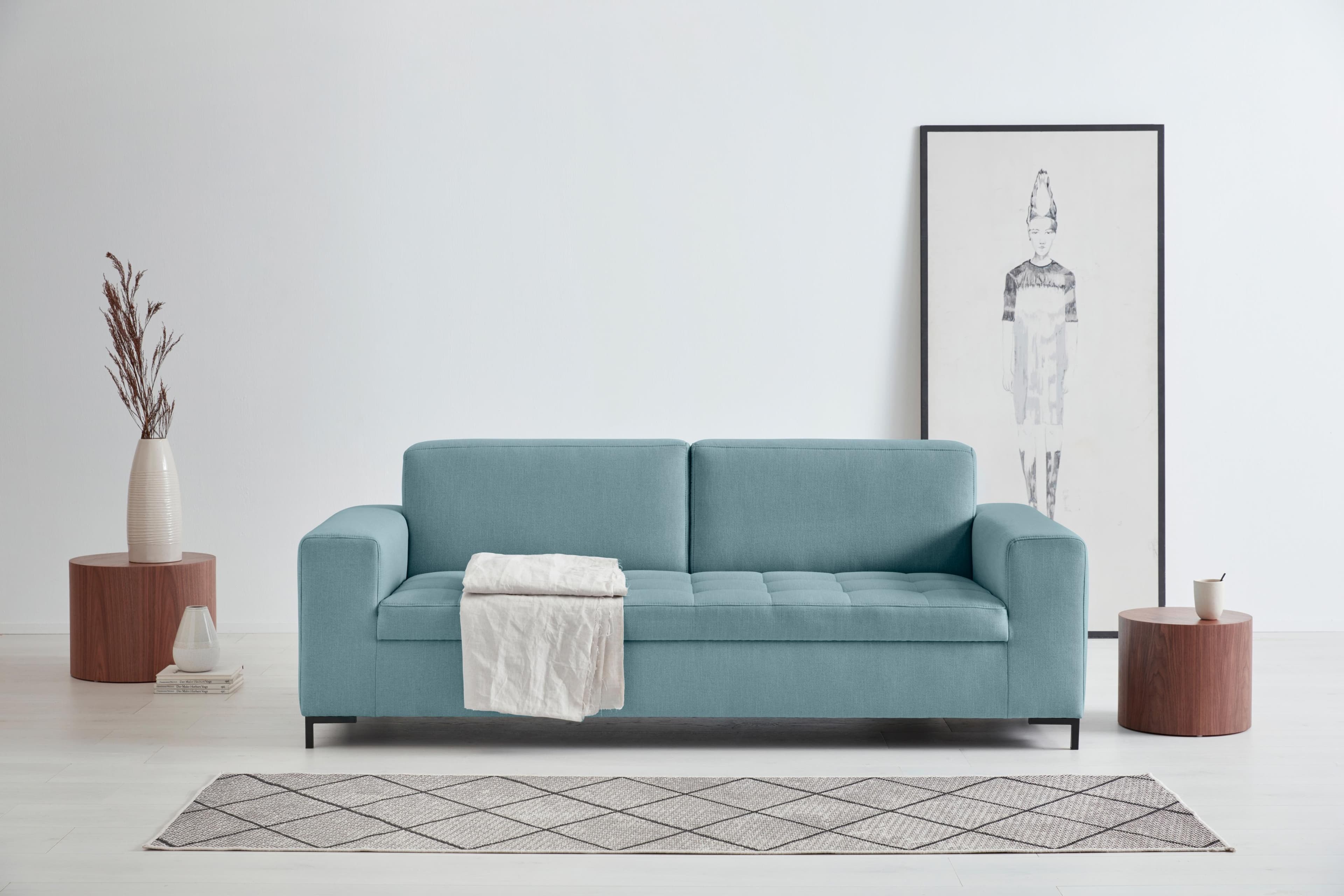 3-Sitzer Sofa aus recyceltem Stoff mit Steppung