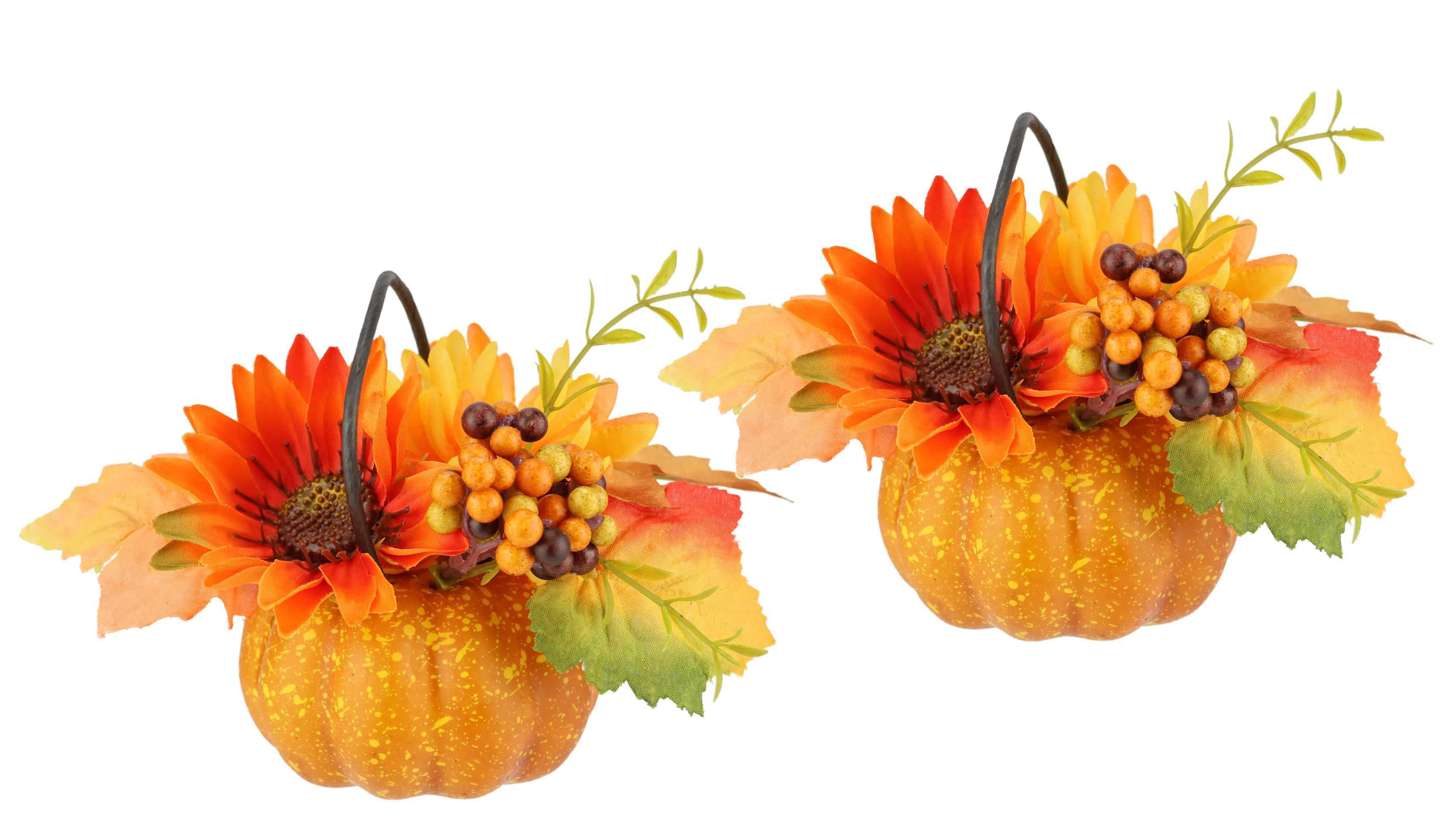 I.GE.A. Kunstblume Dahlien-Gesteck im Kürbis