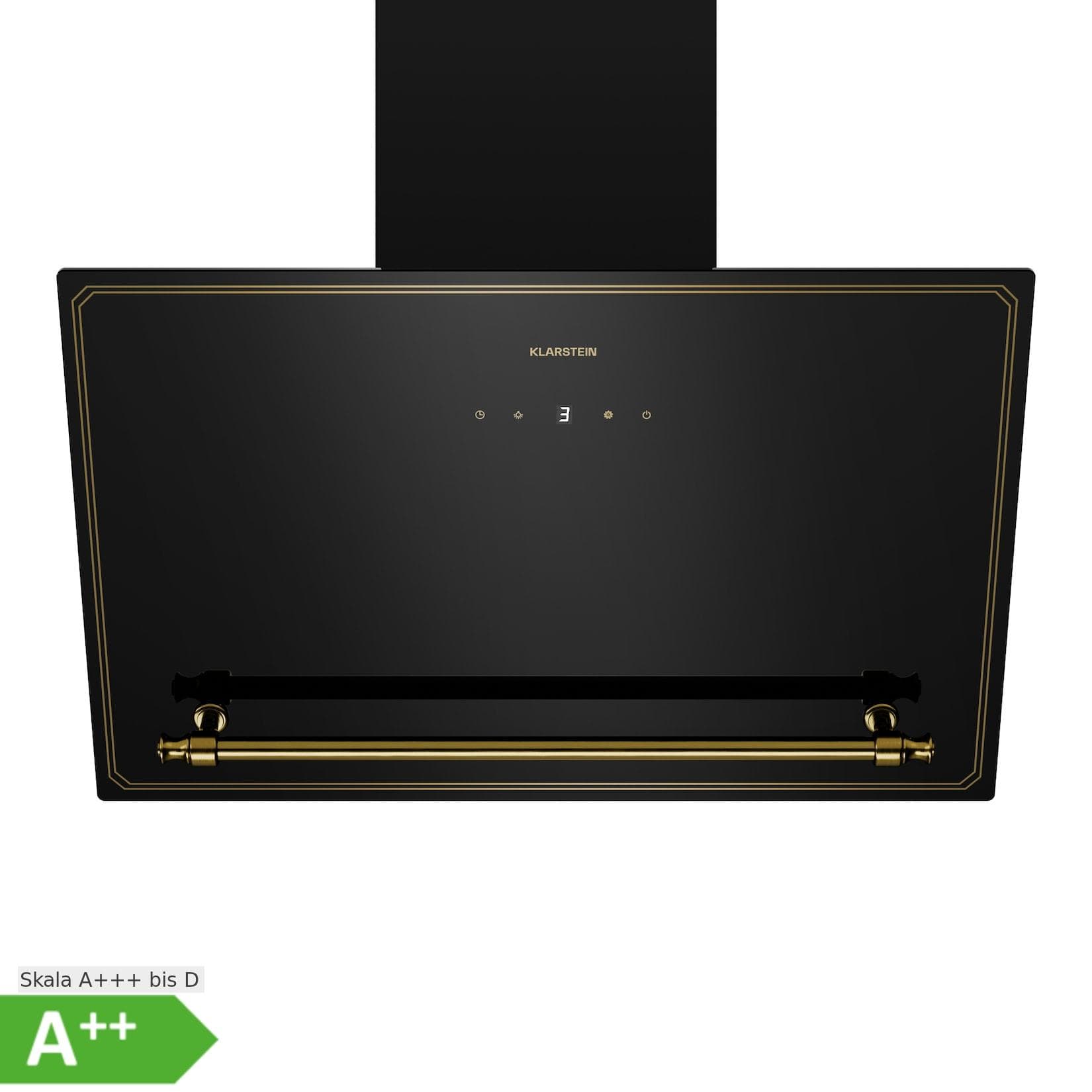 Klarstein Victoria Kopffrei-Dunstabzugshaube 60 cm Schwarz/Gold