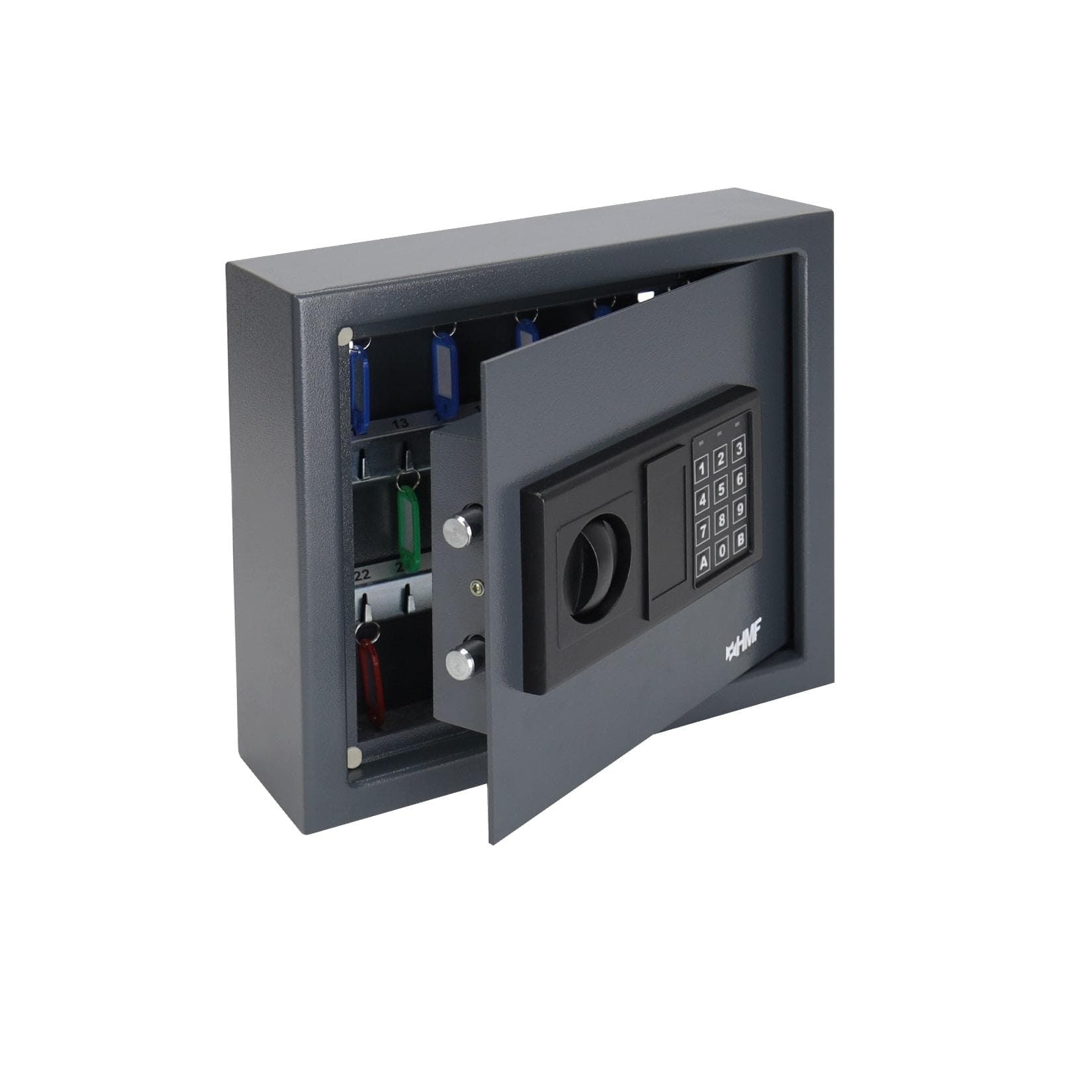 HMF Schlüsseltresor mit Elektronikschloss, 30 Haken, Anthrazit
