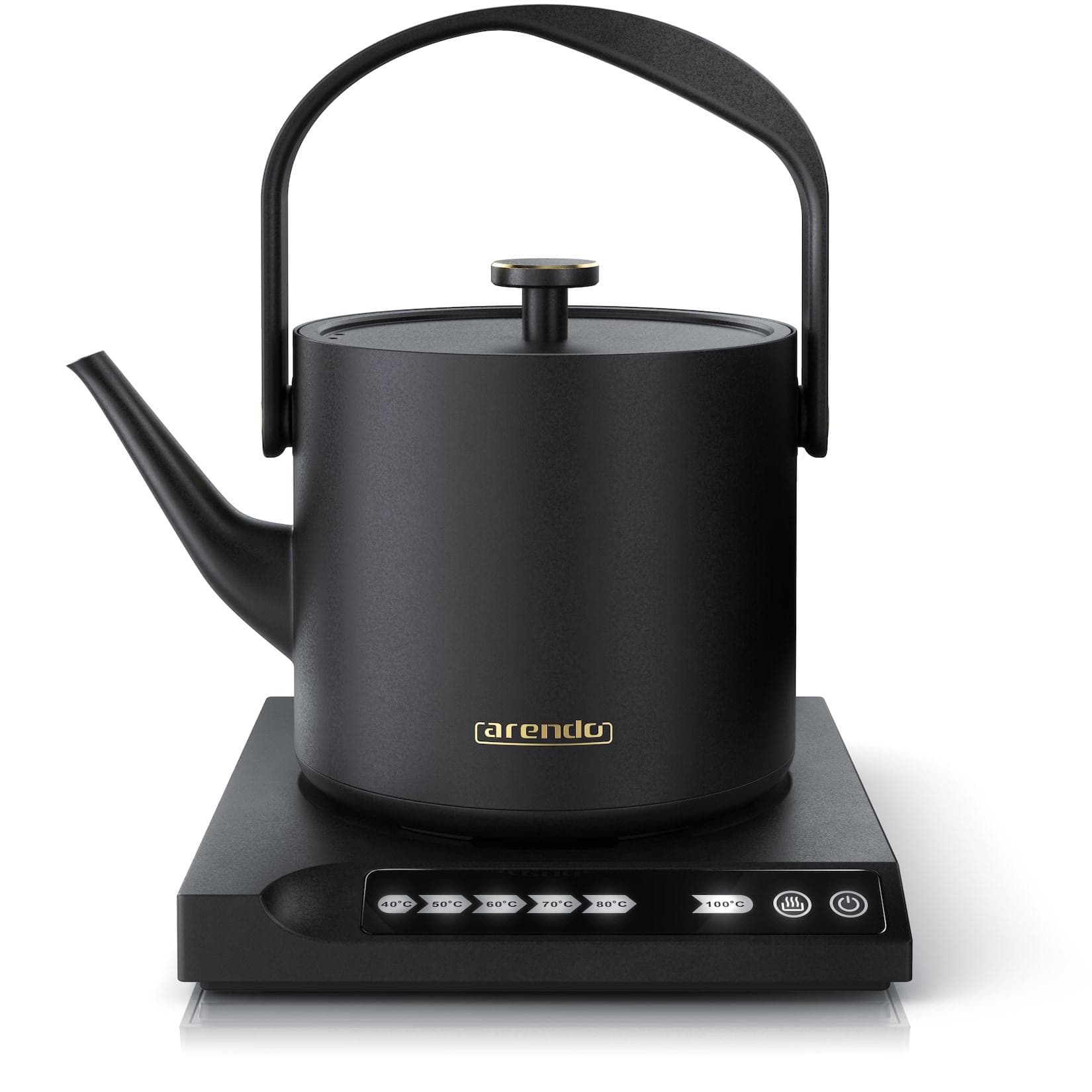 Arendo Wasserkocher 0,5 l 1000 W Edelstahl Warmhaltefunktion