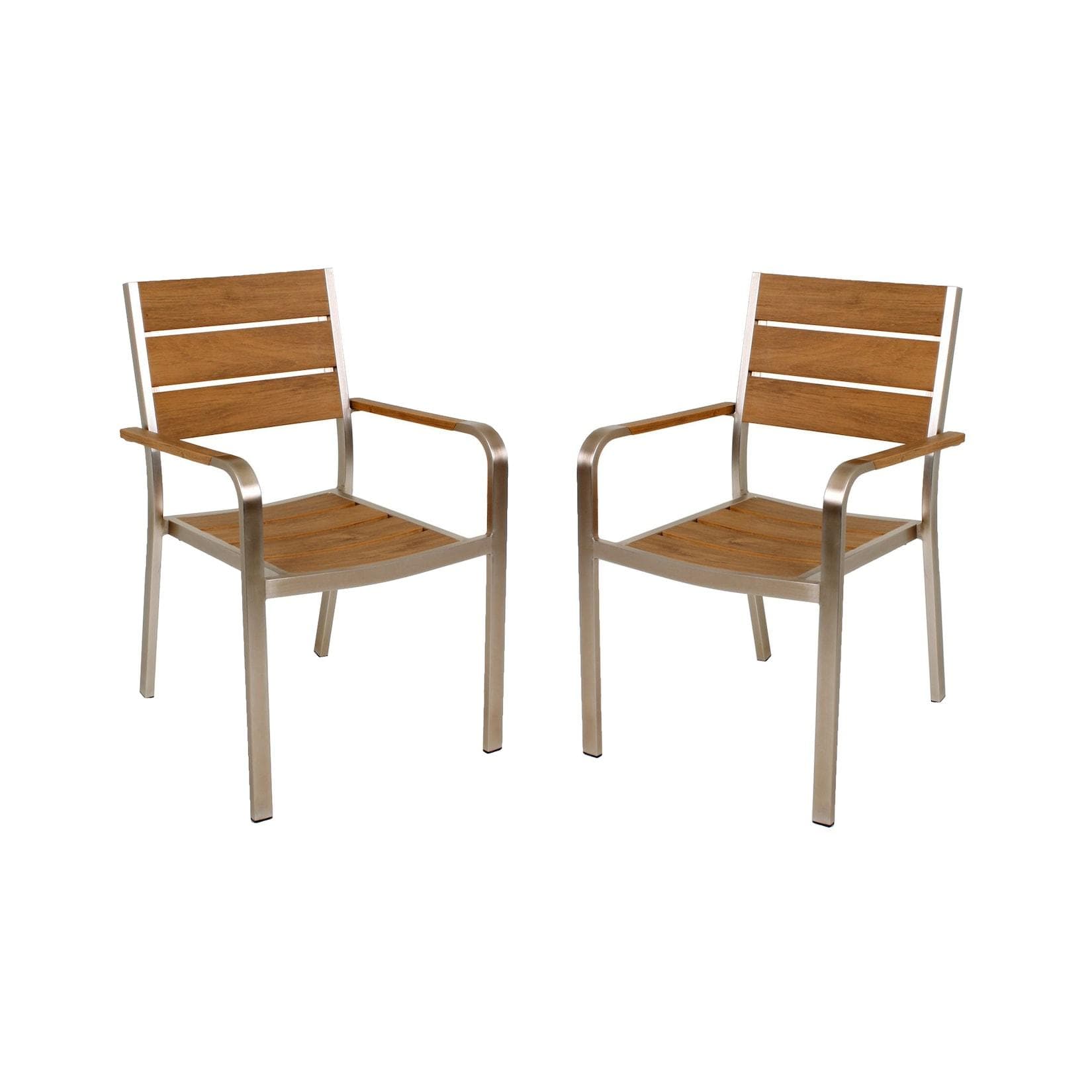 Garden Pleasure FLORENCE Stapelstühle Set - Kunststoff & Aluminium