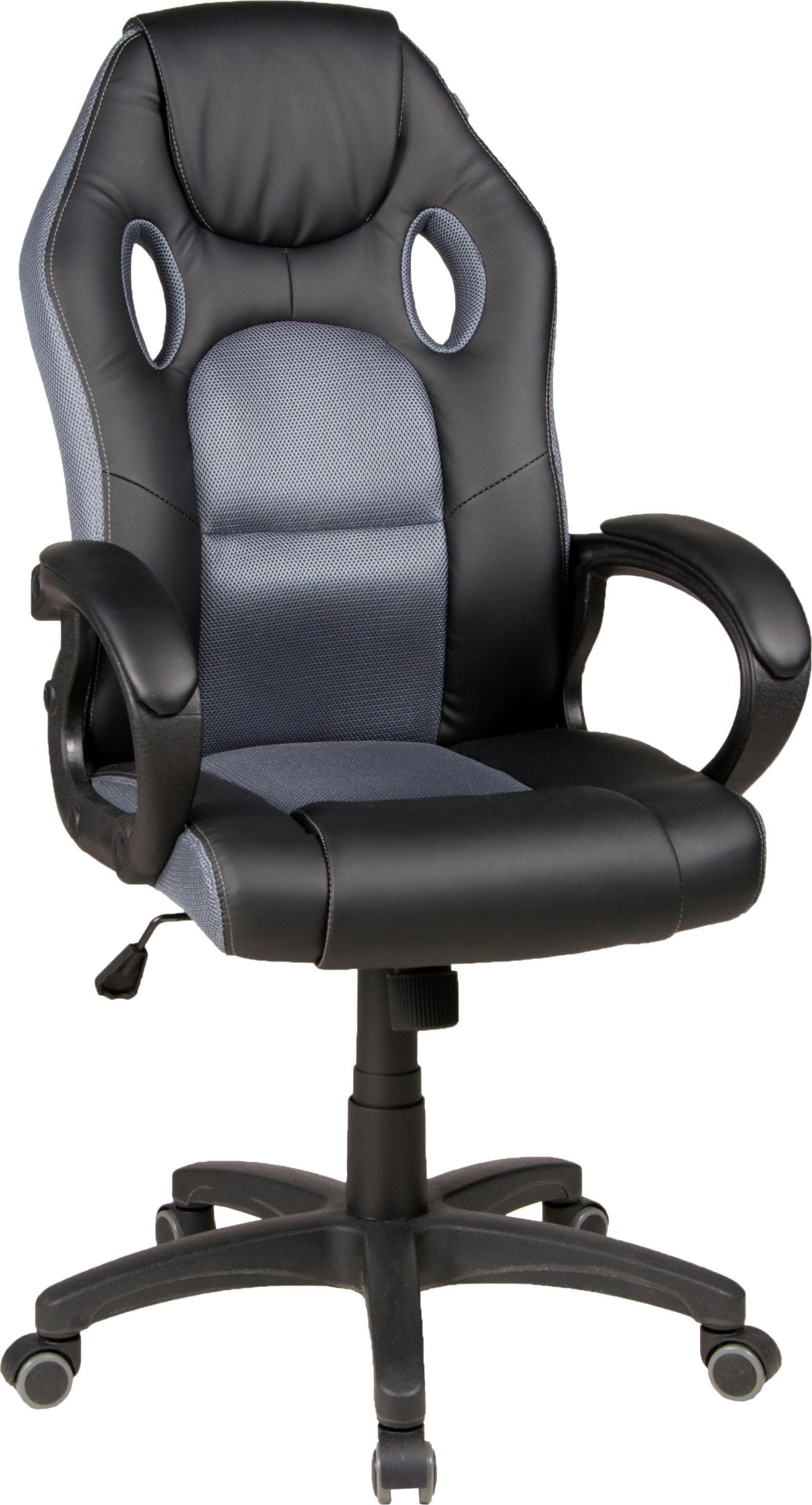 Duo Collection Riley Gaming-Stuhl Grau/Schwarz S-förmig
