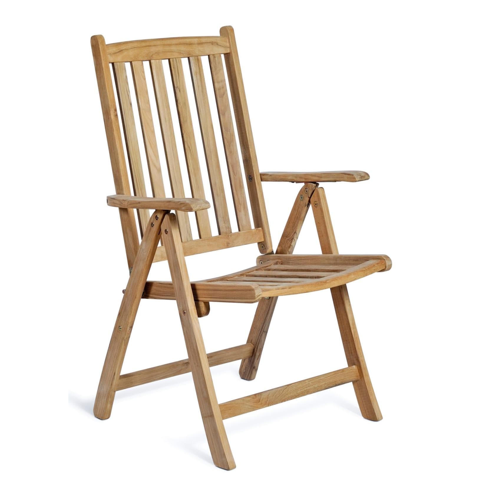 Klappbarer Teak-Hochlehner für Garten und Terrasse