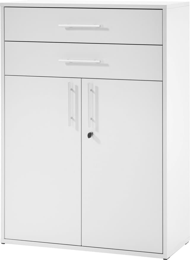 Abschließbarer Büroschrank Pronto in Grau mit 2 Türen und Schubladen