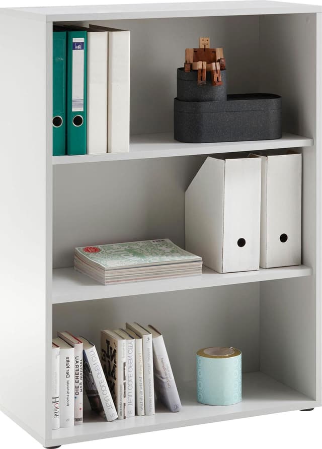 Lichtgraues Büroregal Pronto mit 3 offenen Fächern