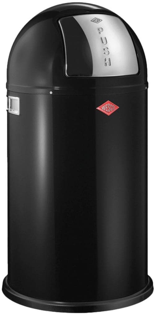 WESCO Pushboy Mülleimer Schwarz 50 Liter Stahlblech