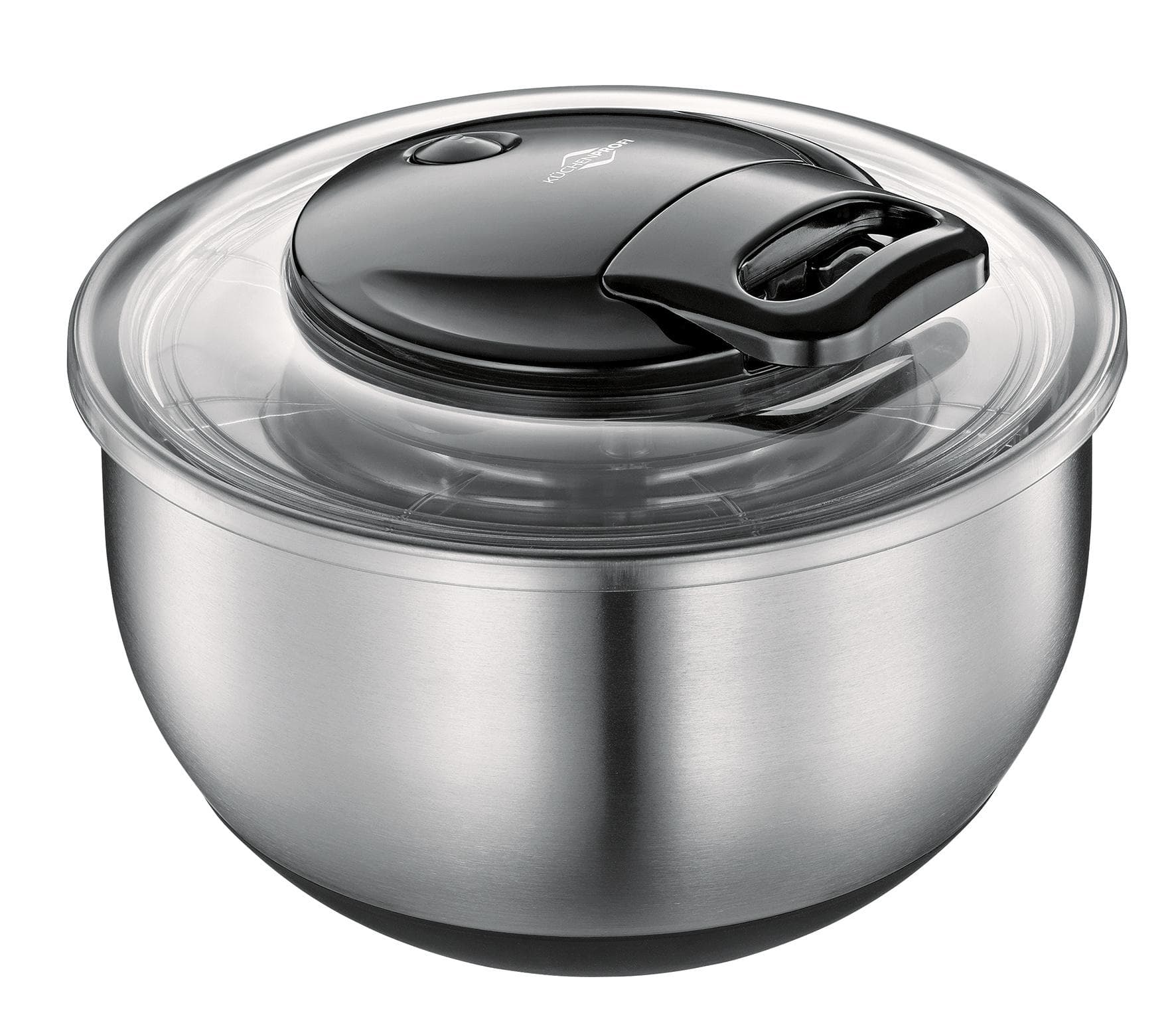 Küchenprofi Salatschleuder TURBO Edelstahl Schwarz/Silber