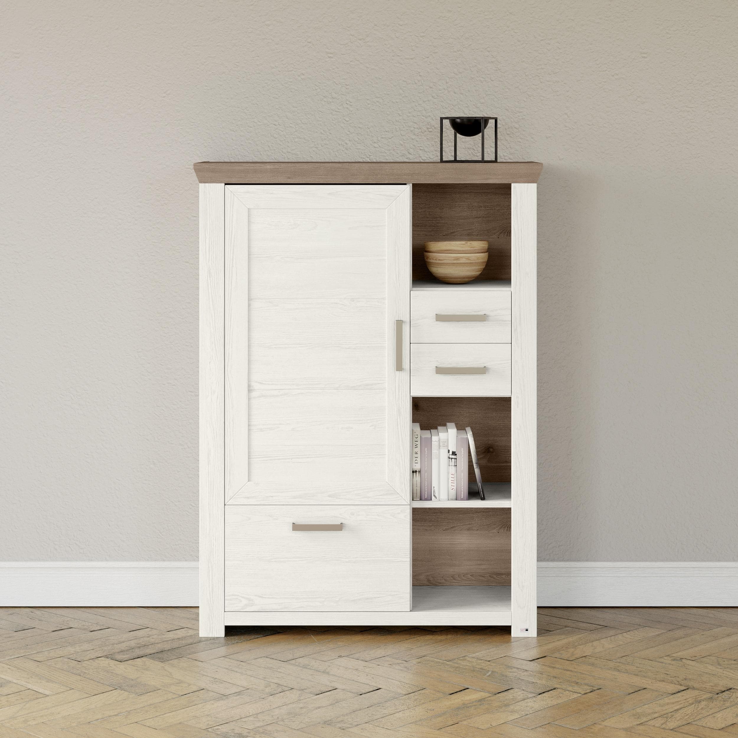 Highboard York - Elegante Aufbewahrung in 3 Farben | Optional mit Beleuchtung