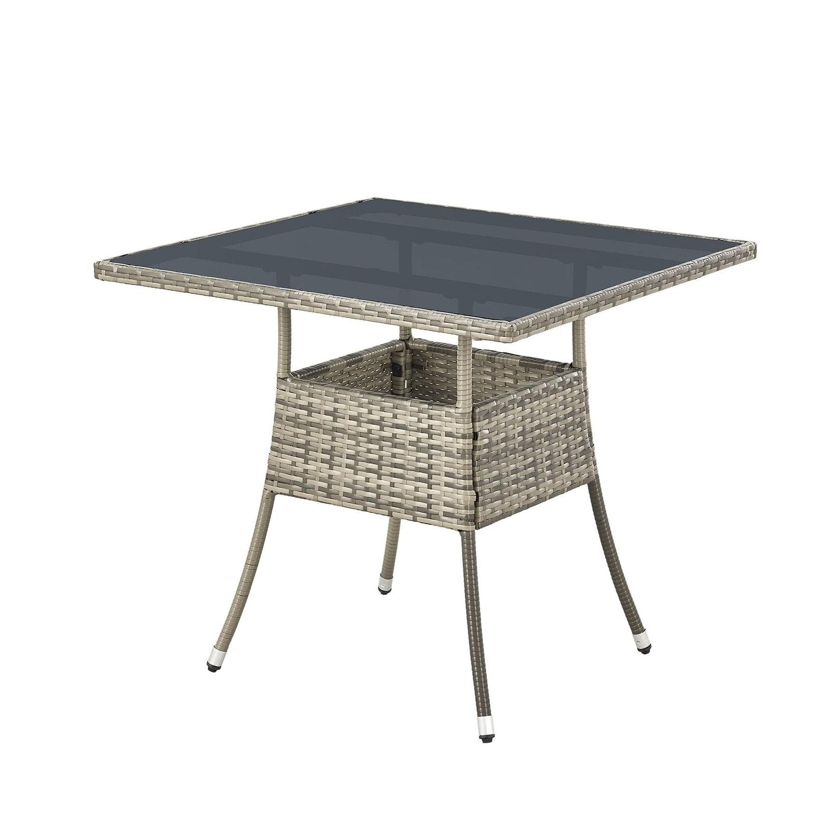 Juskys Polyrattan Gartentisch Yoro eckig - wetterfest Outdoor Beistelltisch 80x80 cm