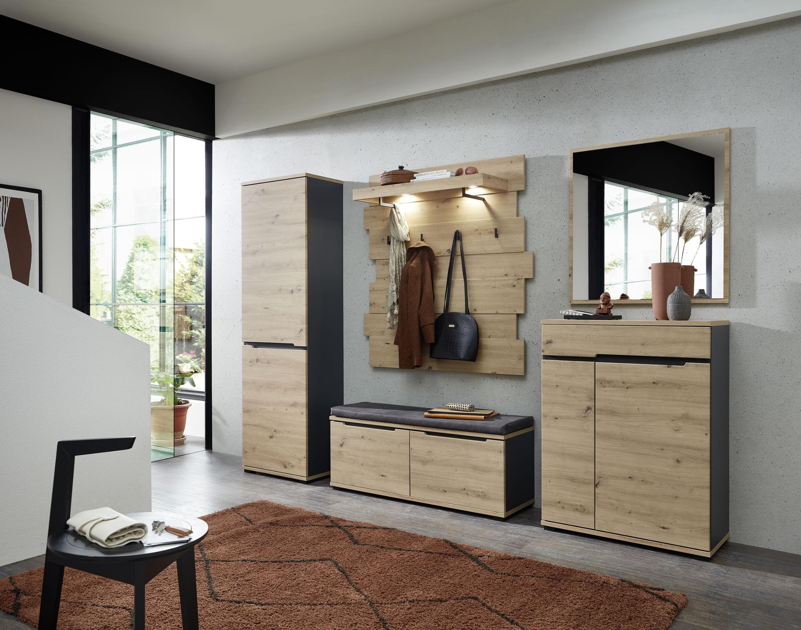 Garderobenset vito SEDEO Eiche Dekor Grau