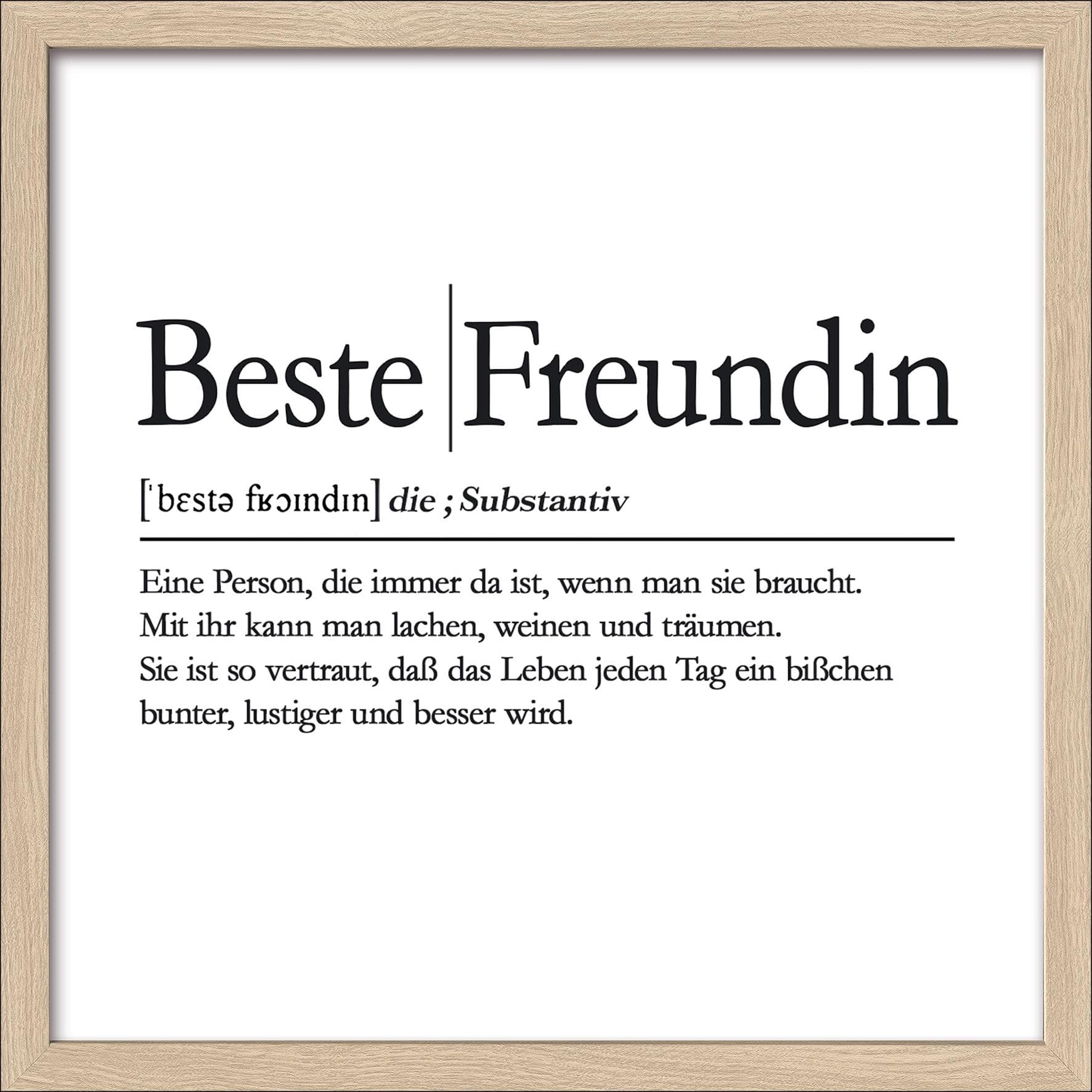 Pro Art Gerahmtes Bild BESTE FREUNDIN Bunt