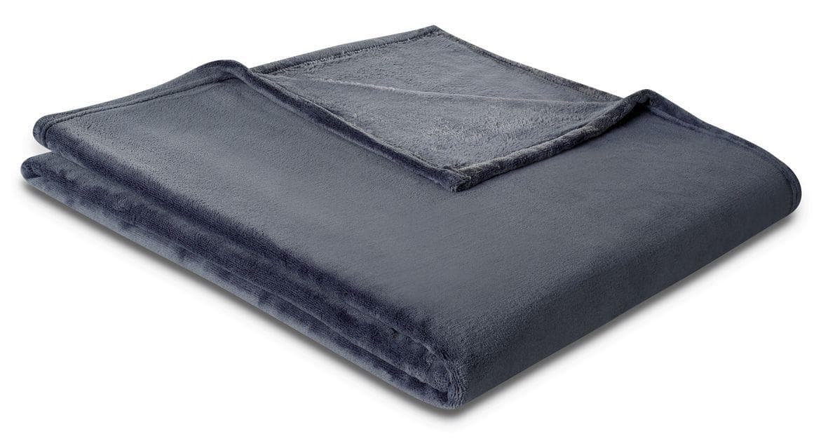 Biederlack Soft & Cover Fleecedecke Grau - Hochwertige Kuscheldecke