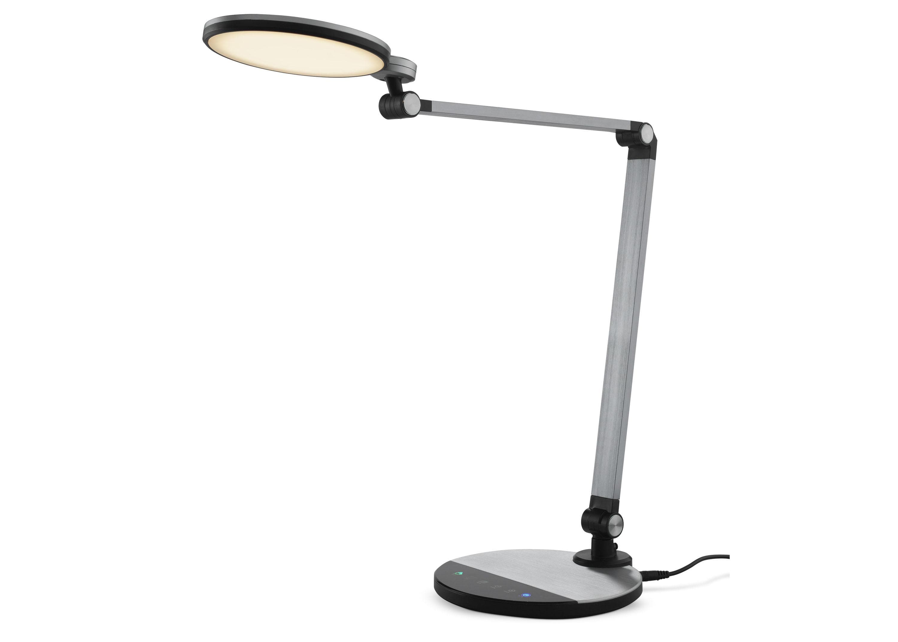 casa NOVA LED Schreibtischlampe EXPECT: Schwarz & Silbergrau, Dimmbar, Farbtemperatur Anpassung