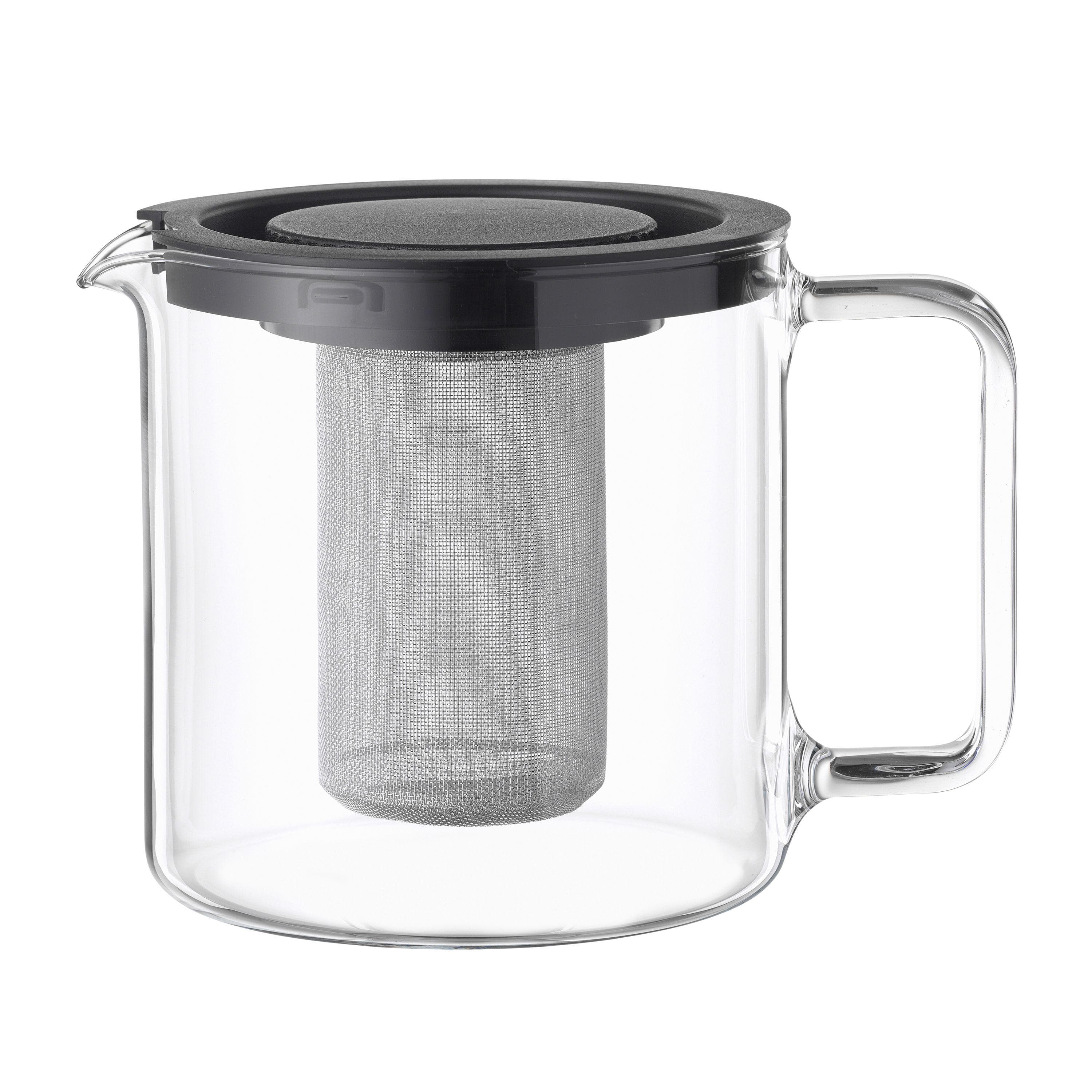 BOHEMIA CRISTAL Kanne Glas klar mit Edelstahlsieb