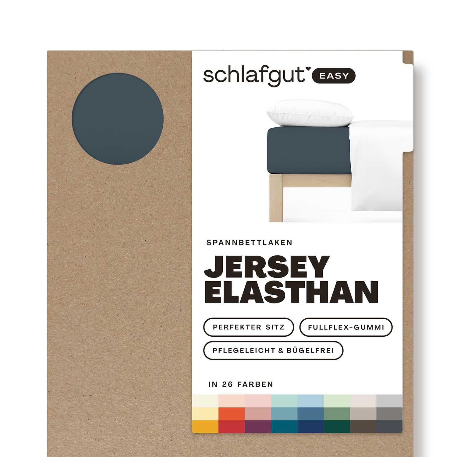 Schlafgut Spannbettlaken EASY Jersey Elasthan Grau