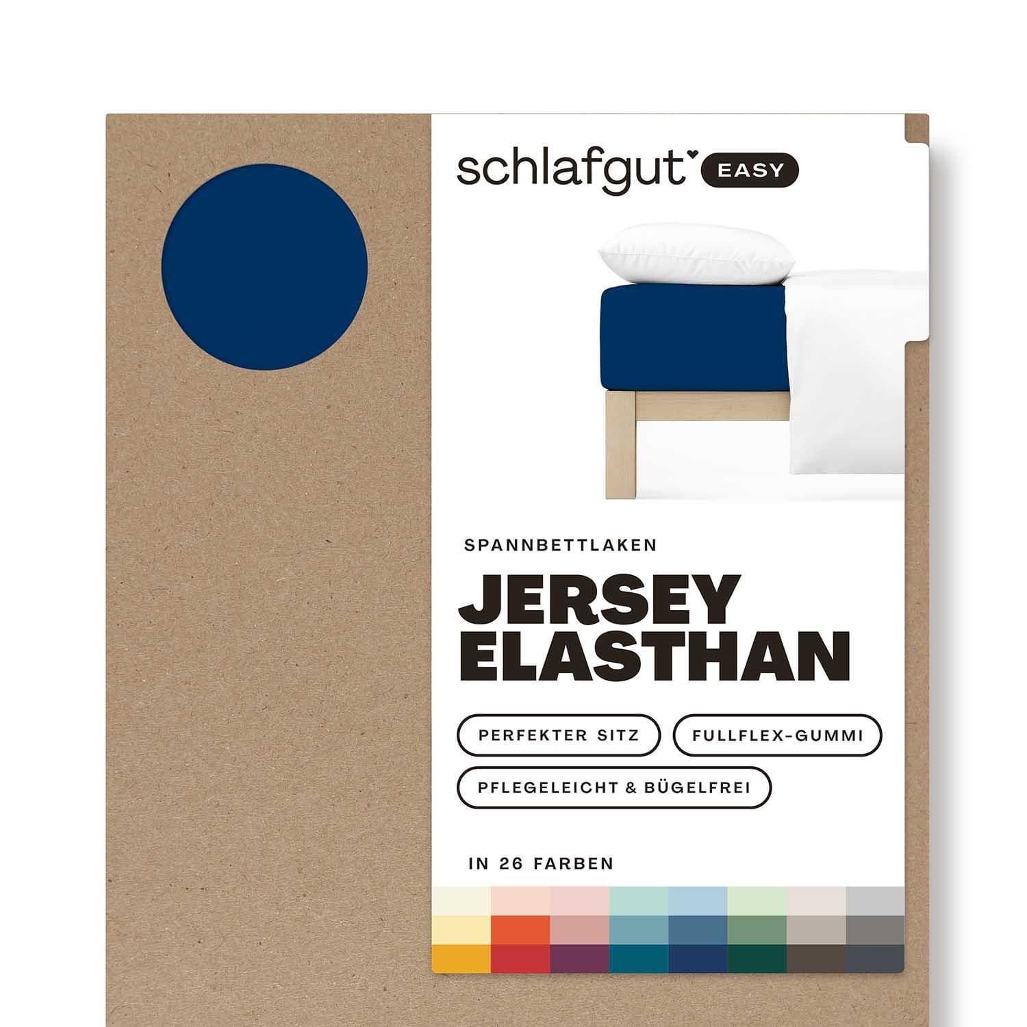 Adam Matheis Spannbettlaken EASY Jersey Blau Baumwolle