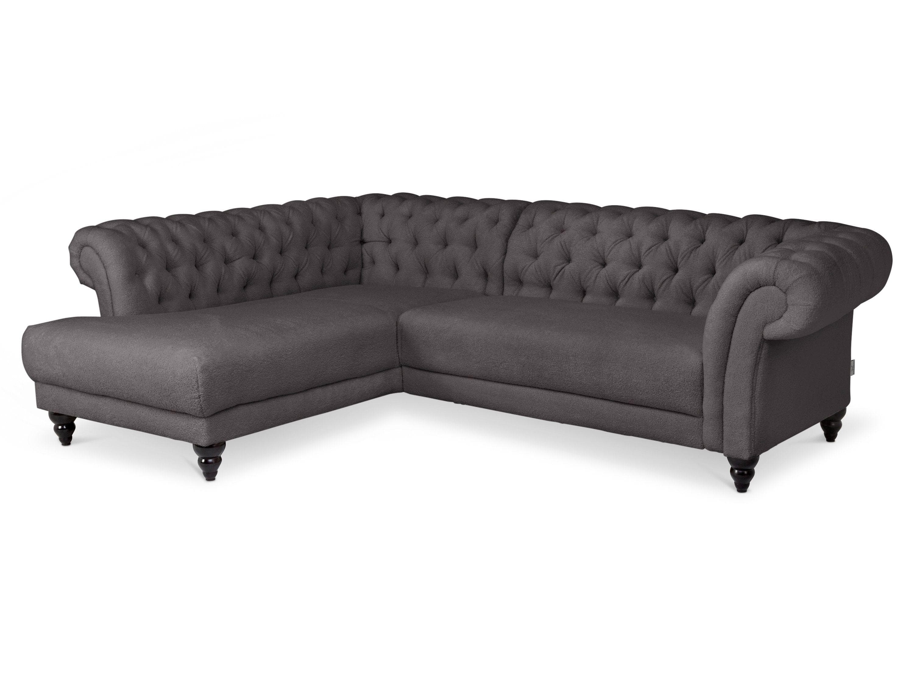 Polsterecke SANSIBAR LUND - Stoff III 828, Holzfüße antikfarben