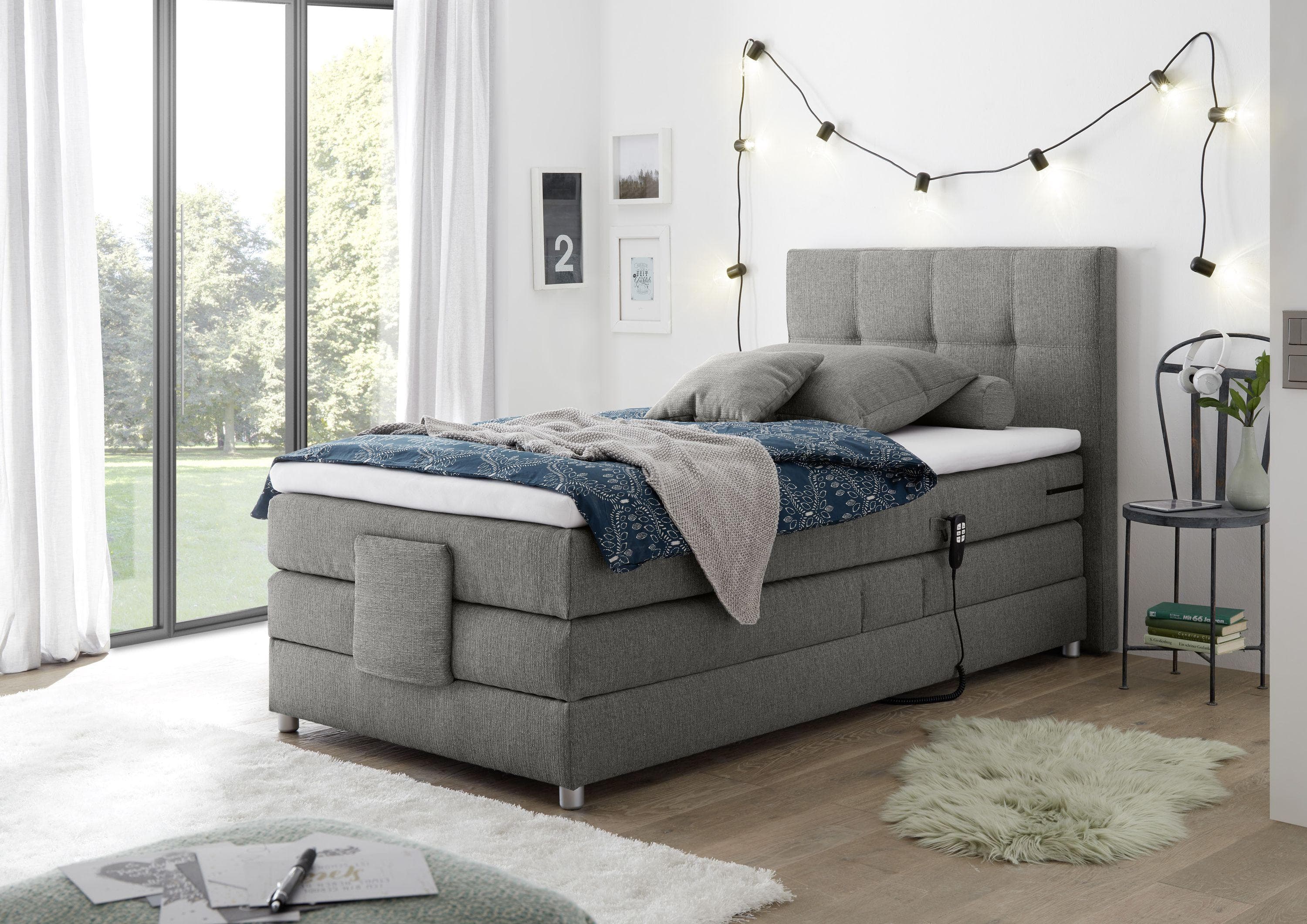 Esposa Boxspringbett Grau Federkernmatratze