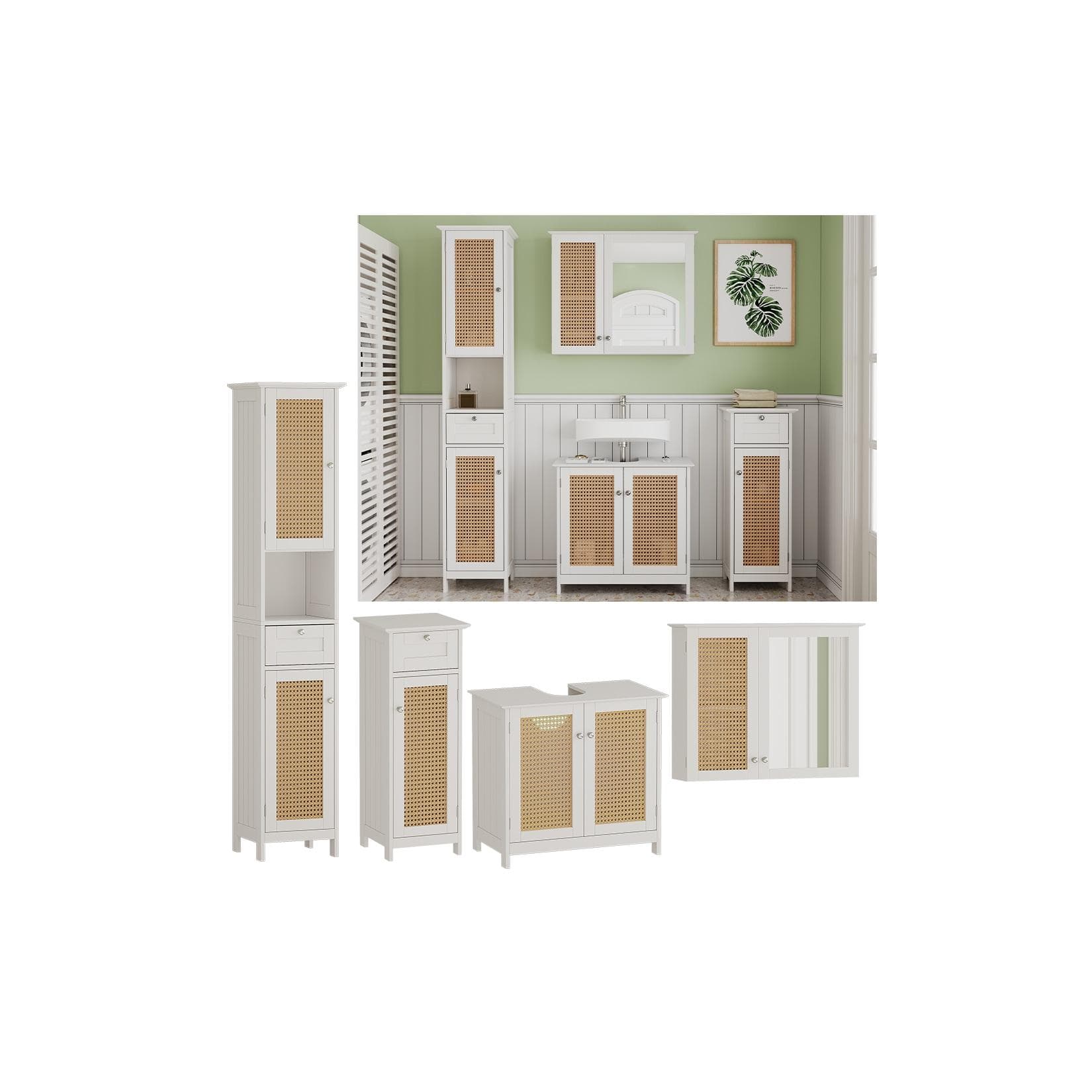 Vicco Badmöbel-Set Rosario Weiß Modernes Design