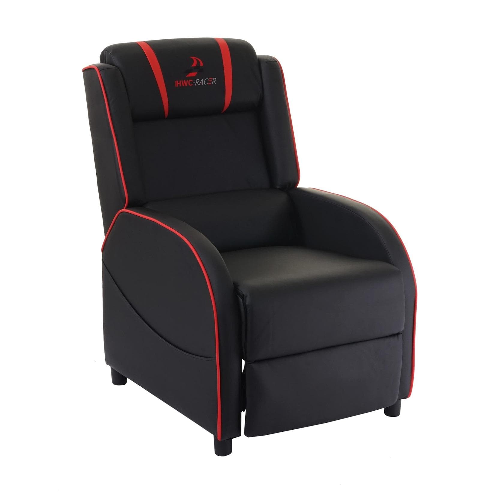Fernsehsessel MCW-D68 Relaxsessel TV-Sessel Gaming-Sessel Kunstleder Schwarz/Rot