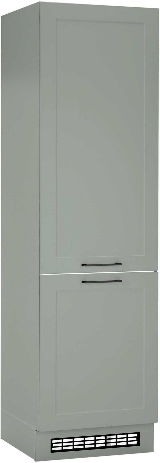 BASIC by Balculina Kühlumbauschrank Grün Silber Soft-Close