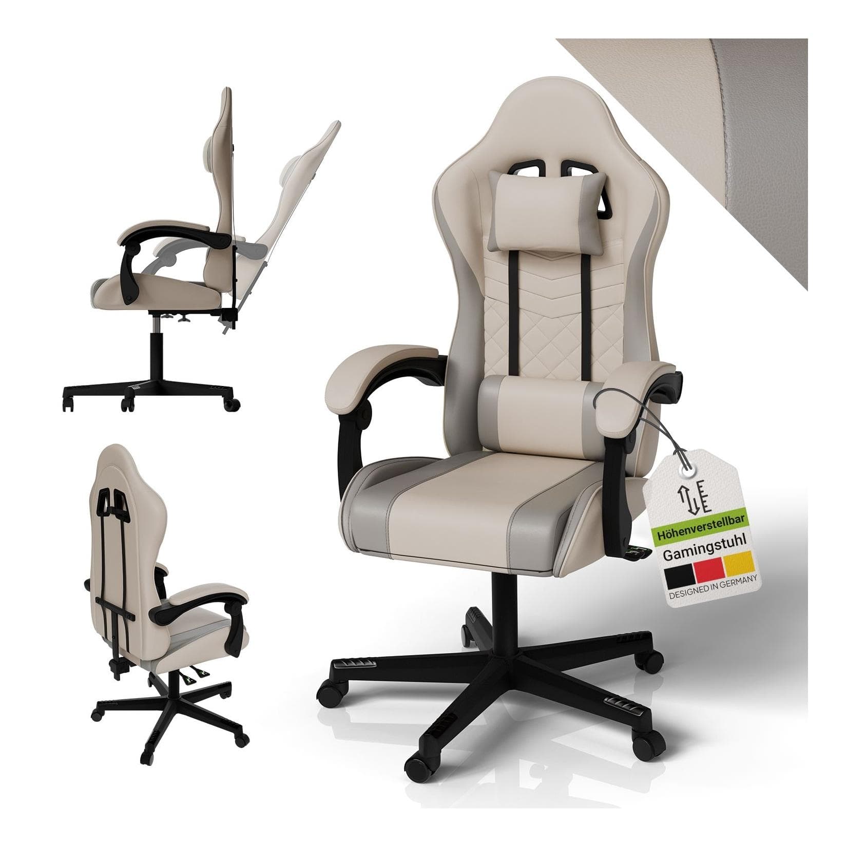 Juskys Gaming-Stuhl HyperSeat Verstellbare Rückenlehne