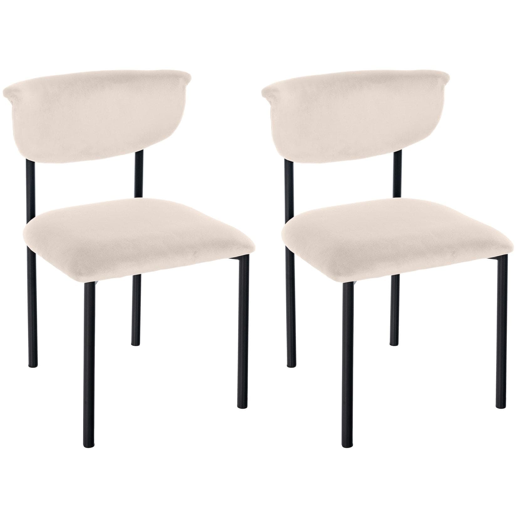 CLP 2er Set Esszimmerstuhl Gambell Samt bis 130 kg belastbar