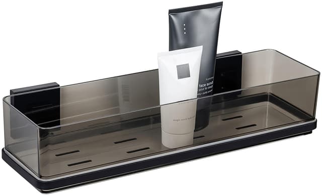 WENKO Duschablage Vacuum-Loc® Quadro: Schwarz, Kunststoff & Edelstahl, Bohrfrei