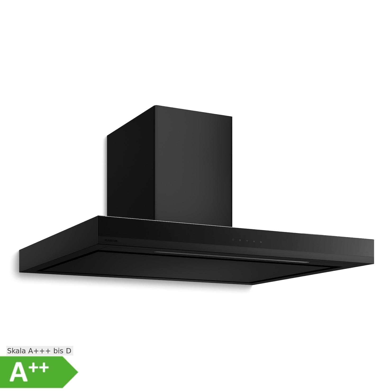 Klarstein Velaire Dunstabzugshaube Schwarz 90 cm