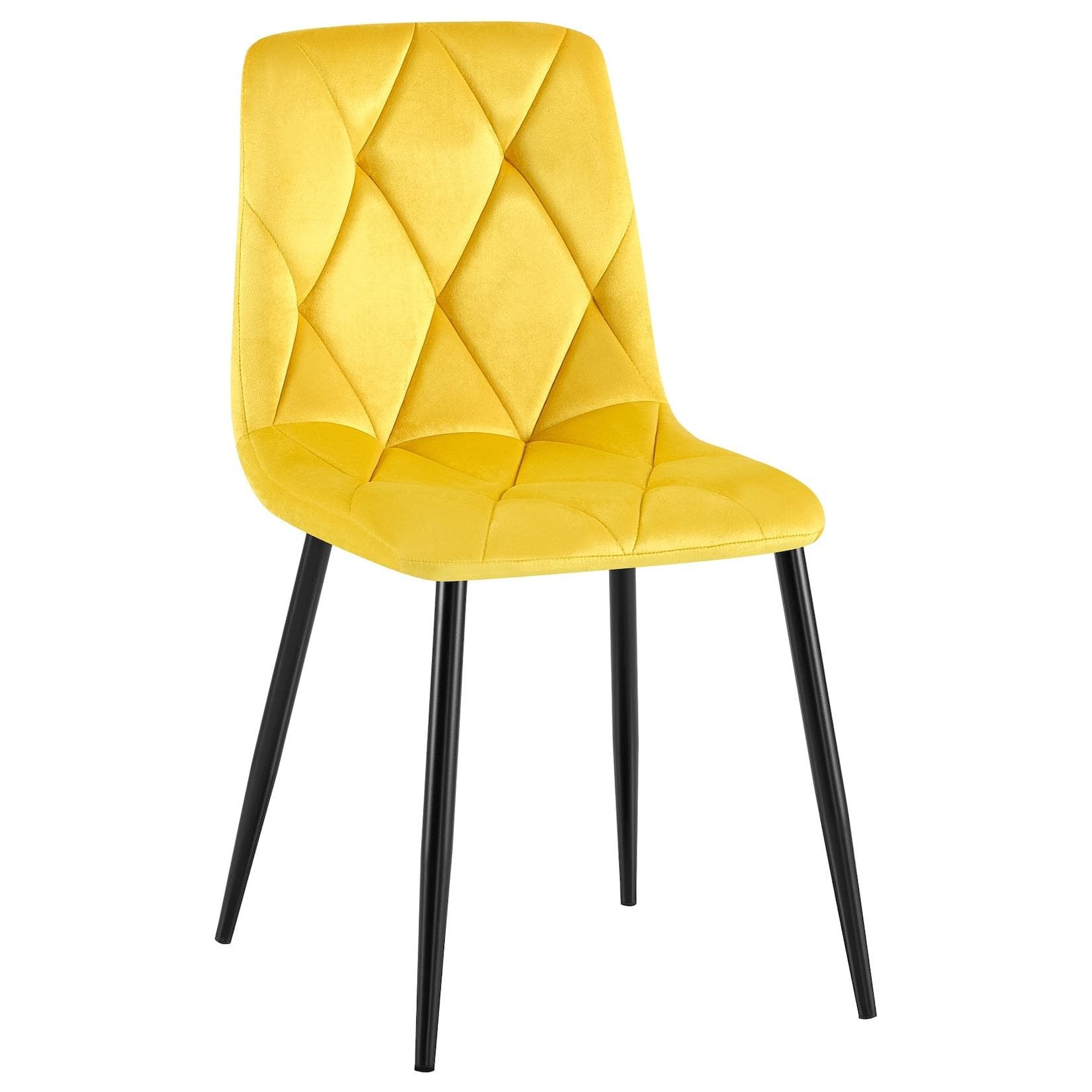 CLP Esszimmerstuhl Clairton gepolstert, Küchenstuhl mit gestepptem Bezug, schwarzes Metallgestell, bis 150 kg belastbar