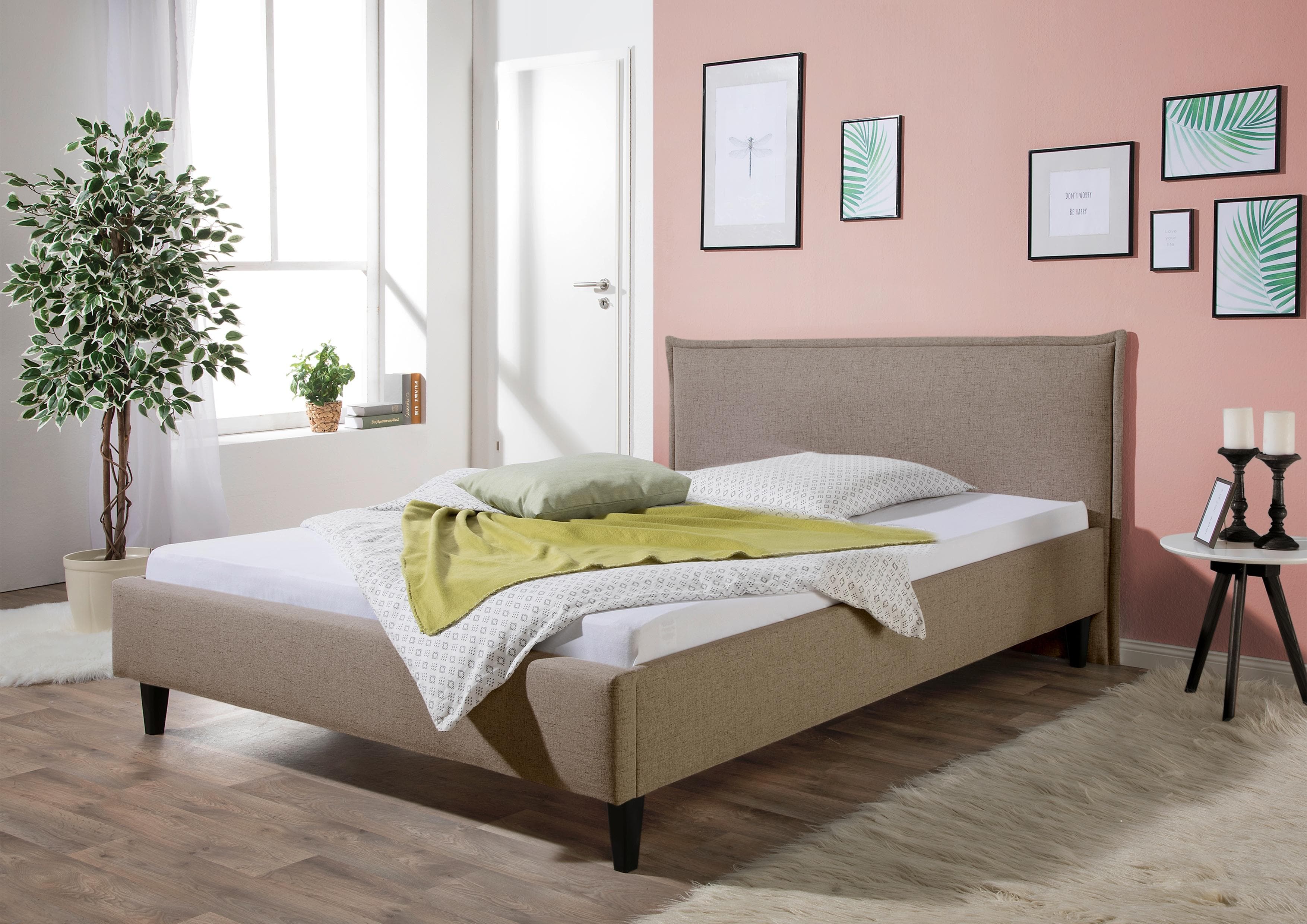 Maintal Polsterbett Gustine - Klassisches Design mit Holzfüßen