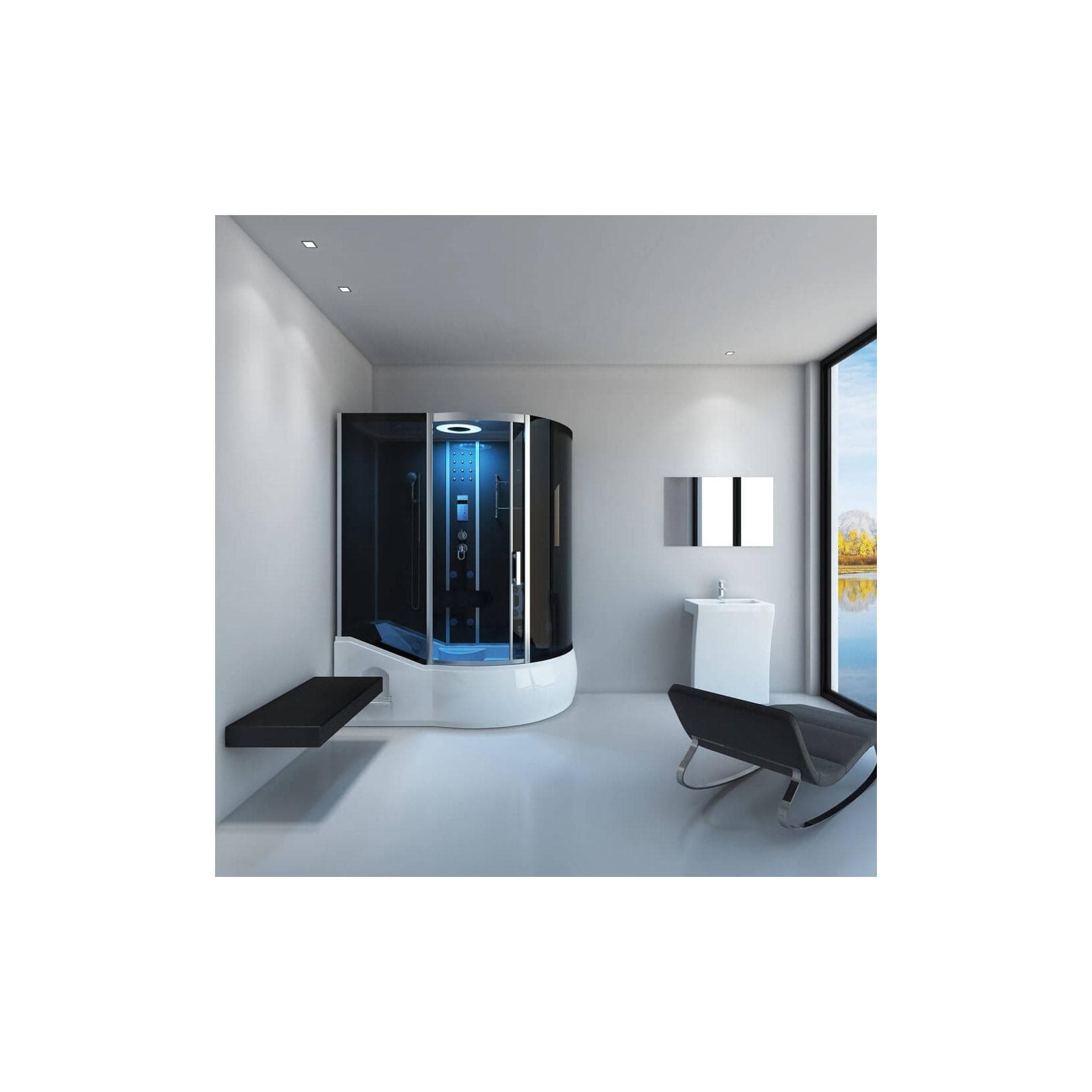 HOME DELUXE Dampfdusche ALLIN 4IN1 Schwarz 4-in-1