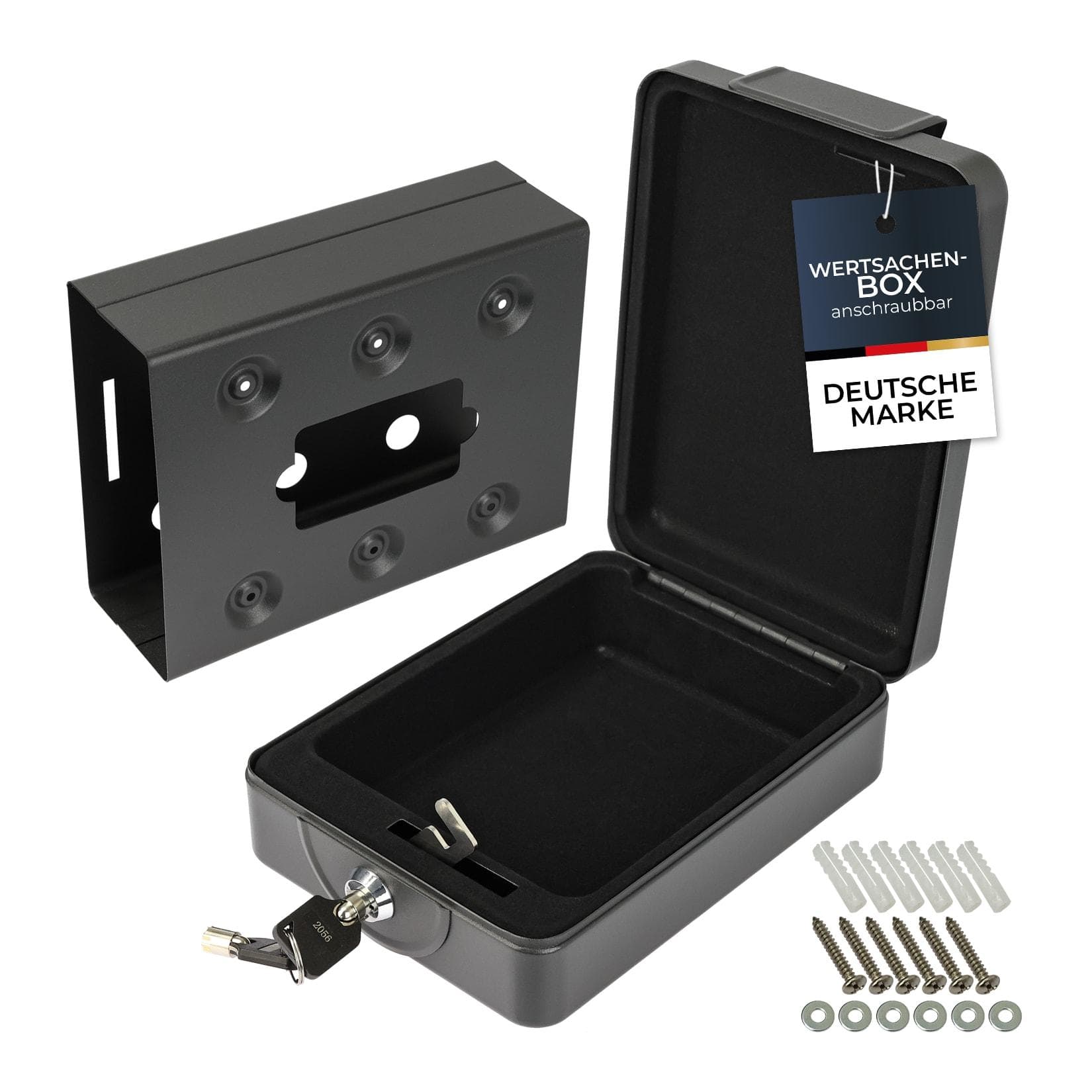 HMF Geldkassette: Robuster Autosafe mit Sicherheitszylinderschloss