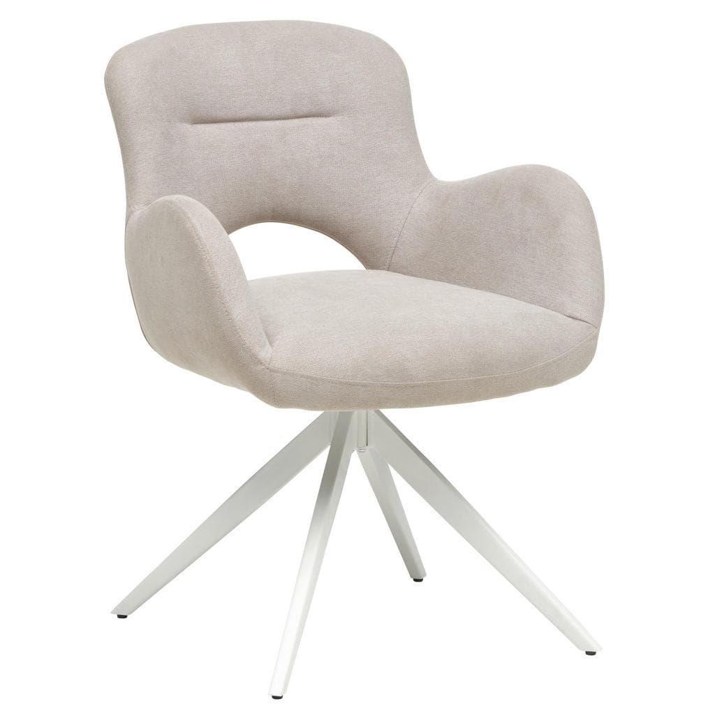 Livetastic Armlehnstuhl Beige Metallgestell Esszimmerstuhl