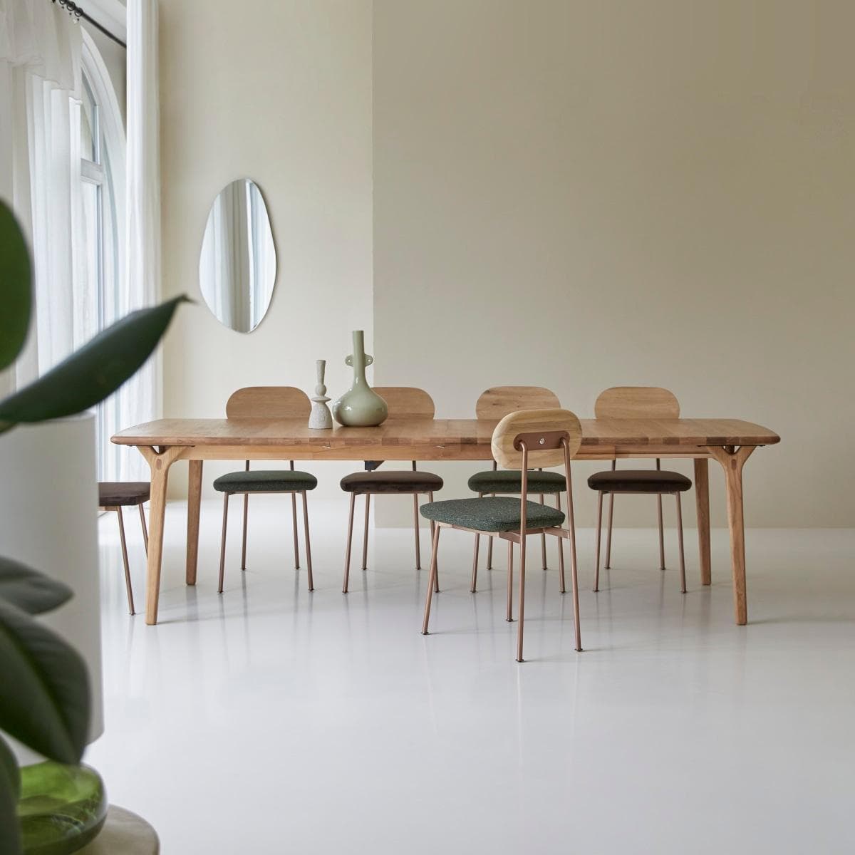 Ausziehtisch aus Eichenholz in Honigfarbe