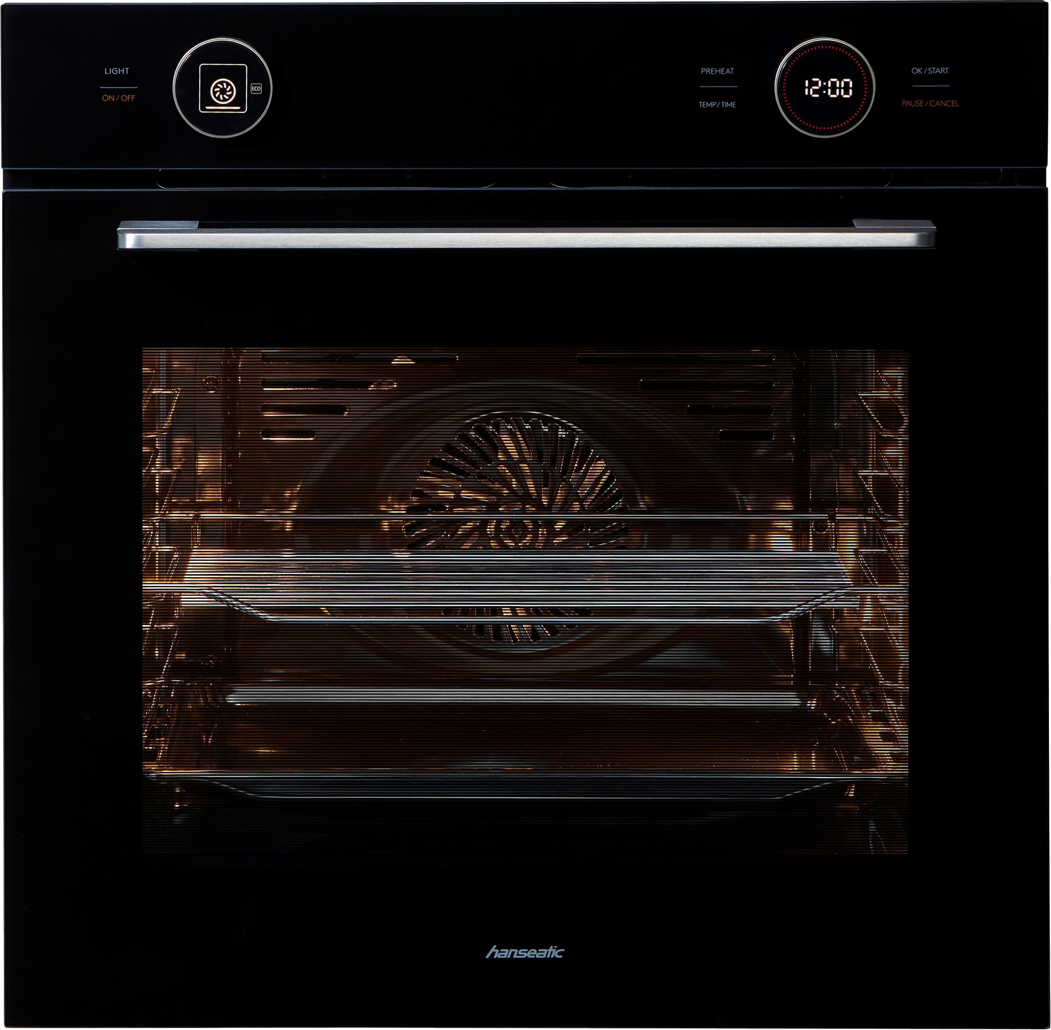 HANSEATIC Einbaubackofen HBO7213A1 Schwarz