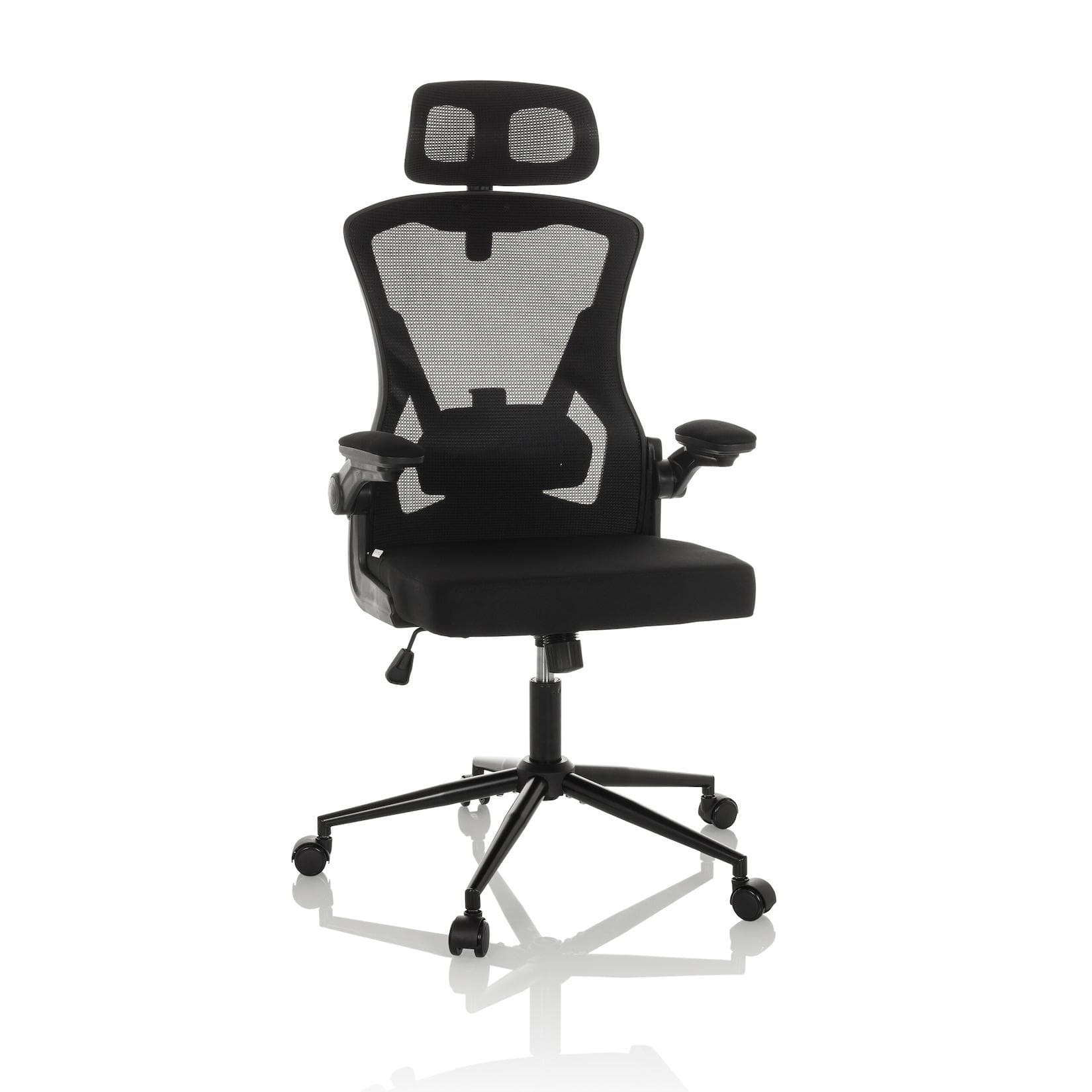 hjh OFFICE Drehstuhl Profi Bürostuhl ARIGANO Stoff/Netzstoff Schwarz Ergonomischer Chefsessel