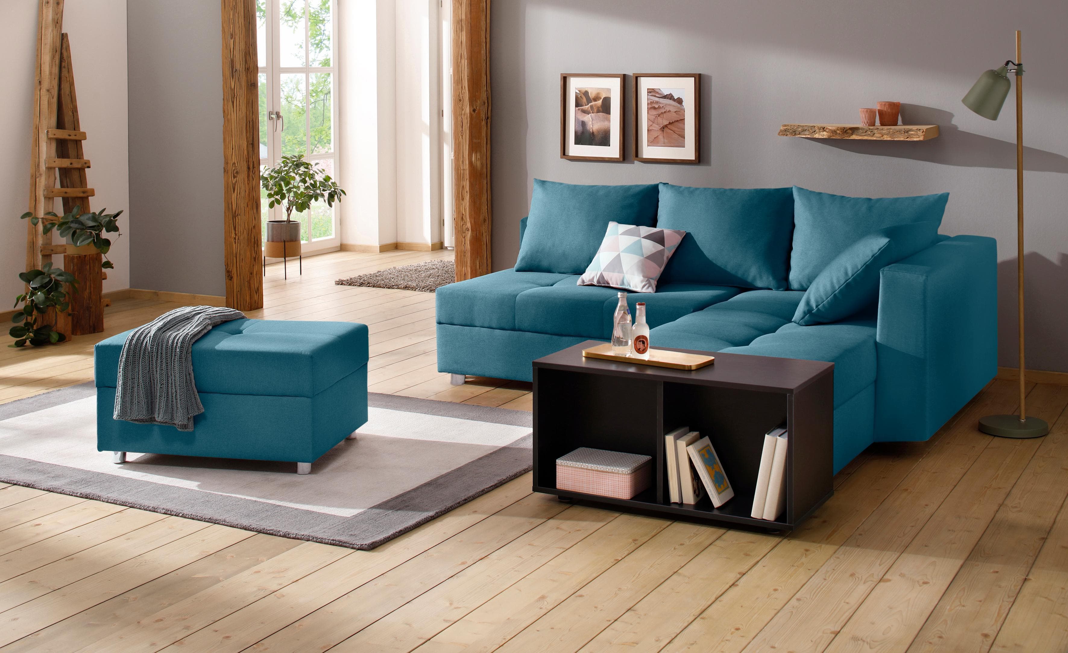 Home Affaire Ecksofa Italia L-Form mit Bettfunktion und Federkern