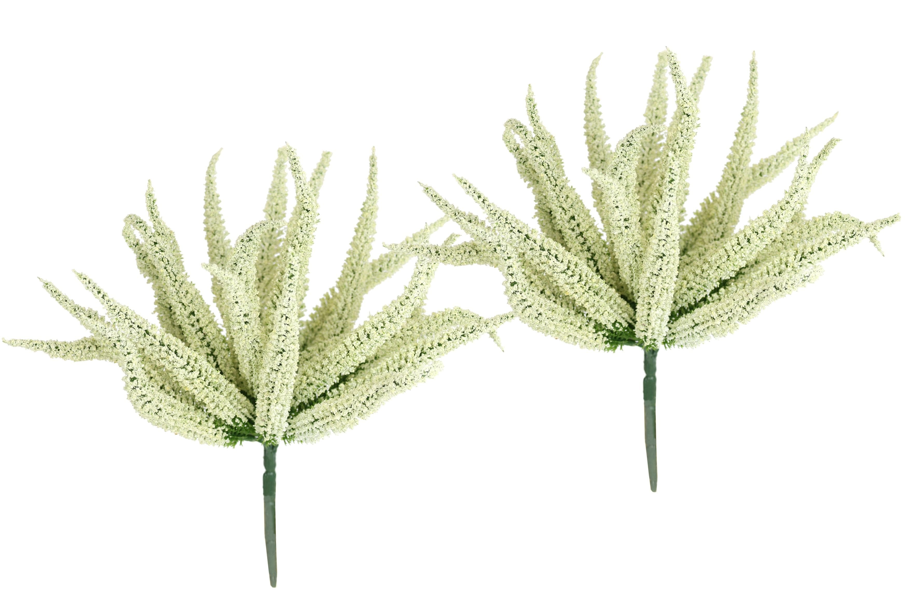 I.GE.A. Kunstpflanze Erikabusch 2er Set Weiß 25cm Heidekraut Strauch