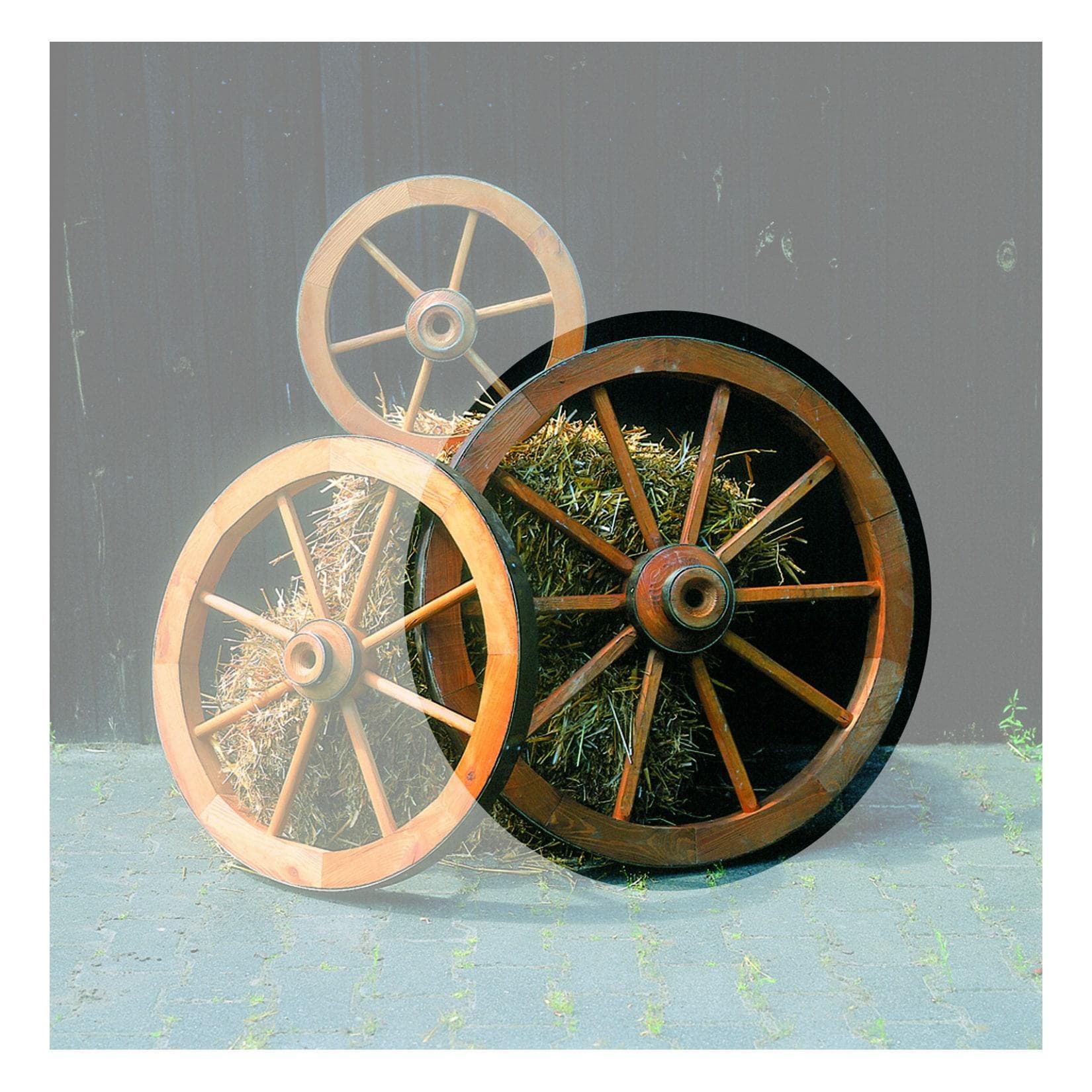 Promadino Gartenfigur Wagenrad Braun 1225082115