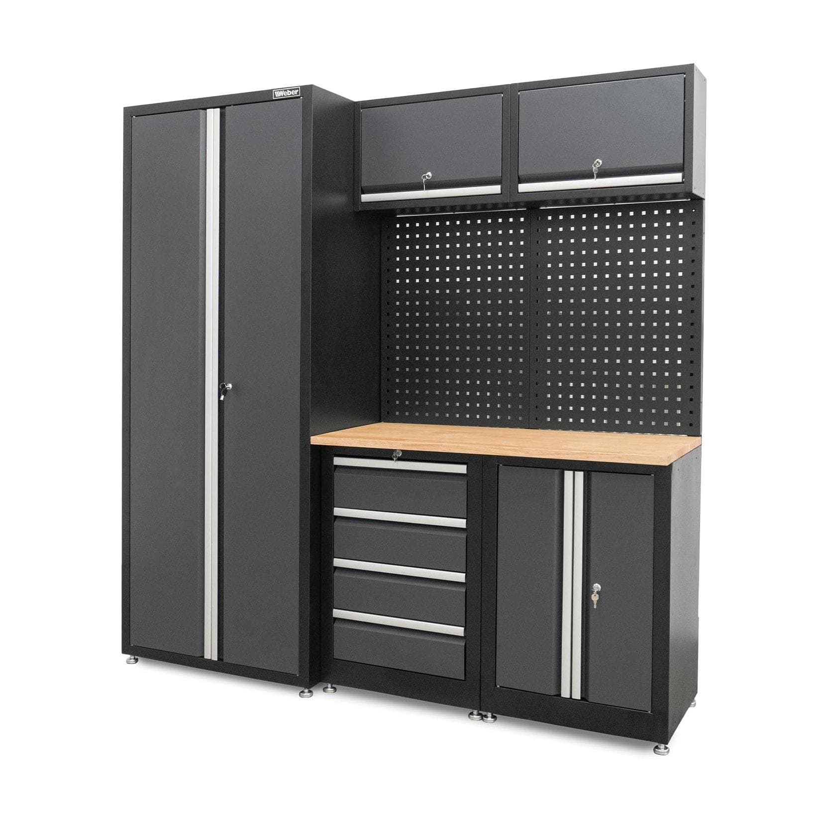 Weber Schranksystem Serie 450 8-teilig Grau