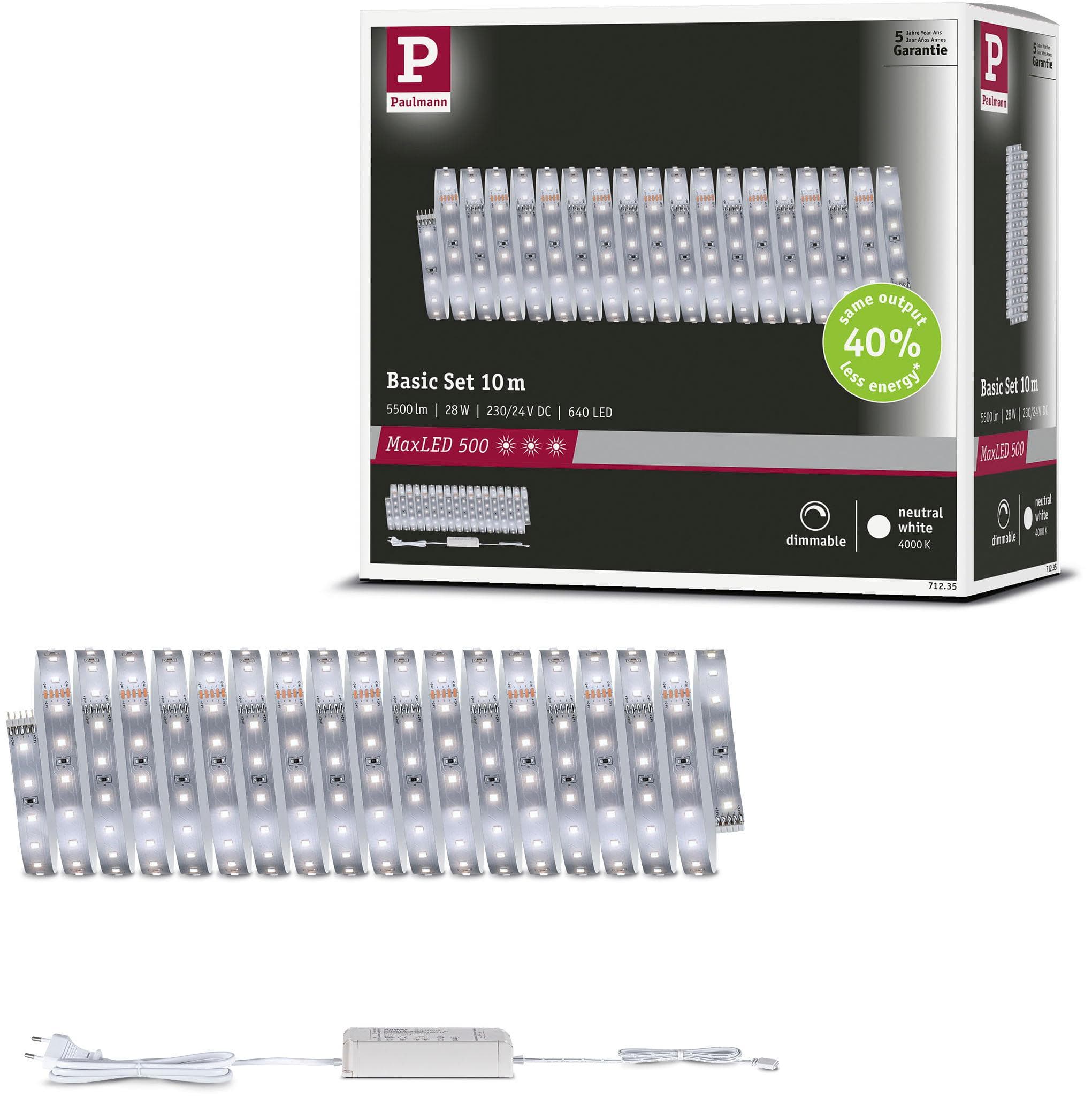 Paulmann LED-Streifen MaxLED 500 Neutralweiß Silber/Weiß